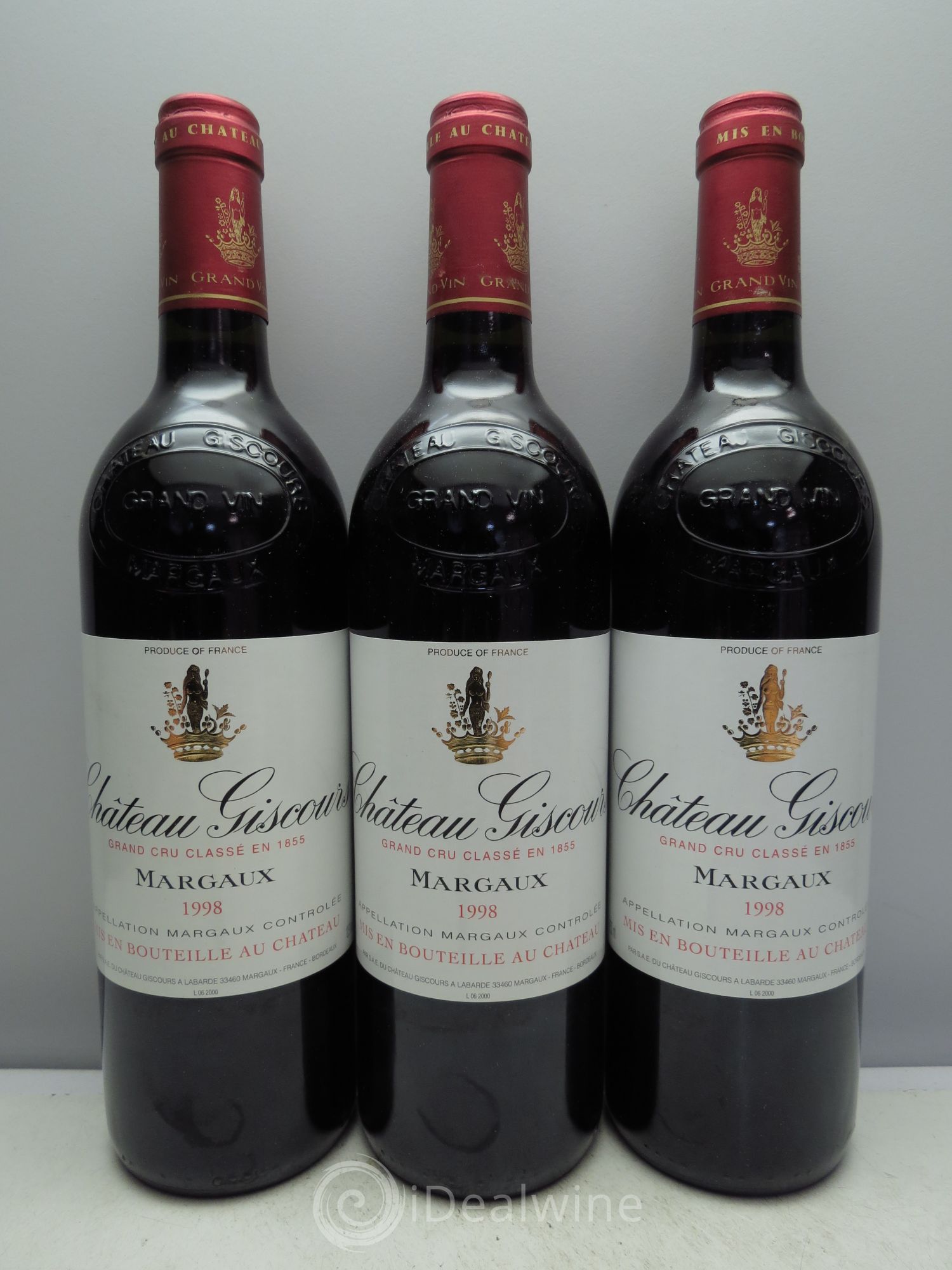 Château Giscours 3ème Grand Cru Classé 1998 - Lot de 3 bouteilles - 0
