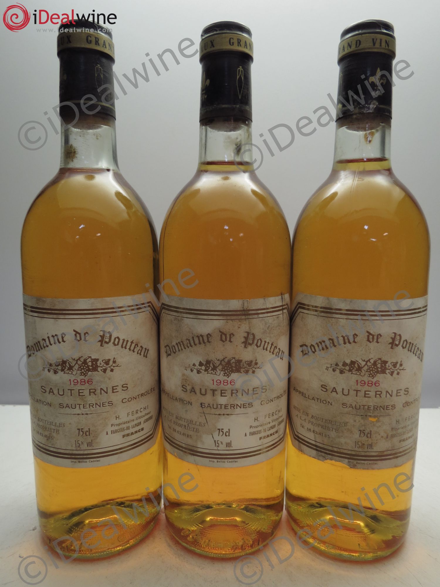 Sauternes Domaine de Pouteau 1986 - Lotto di 3 bottiglie - 0