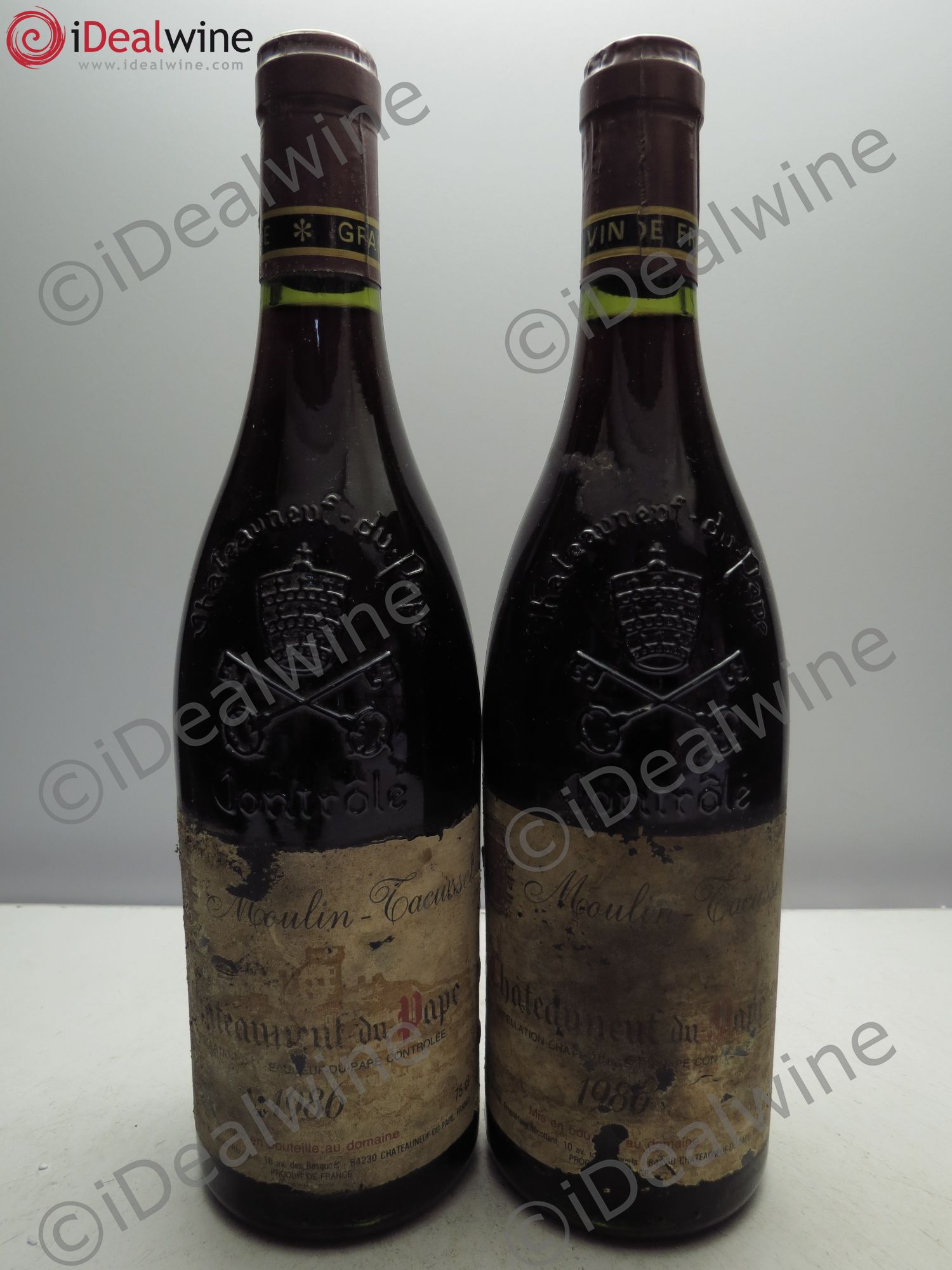 Châteauneuf-du-Pape Domaine Moulin-Tacussel 1986 - Lot de 2 bouteilles - 0