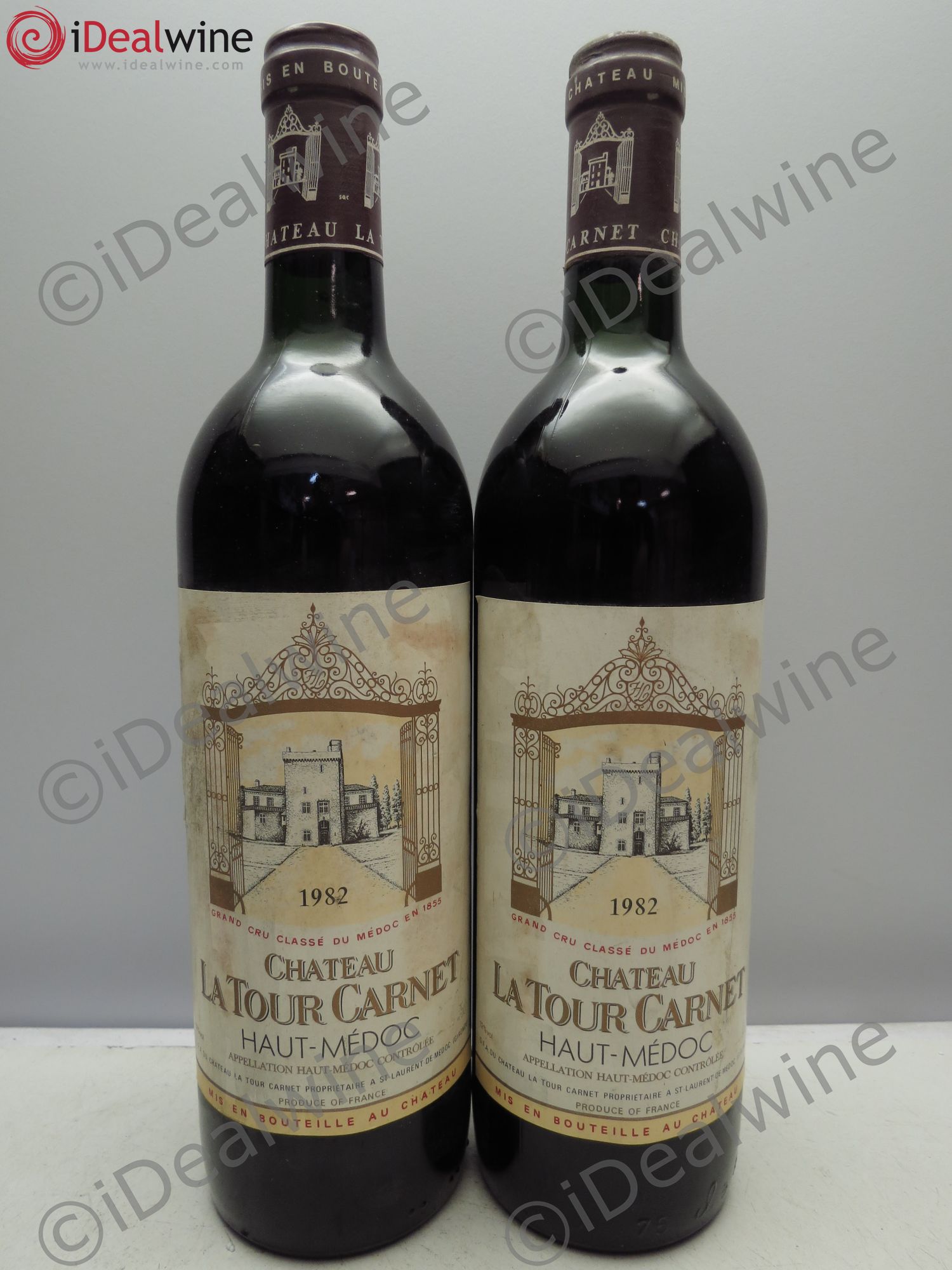 Château la Tour Carnet 4ème Grand Cru Classé 1982 - Lot de 2 bouteilles - 0