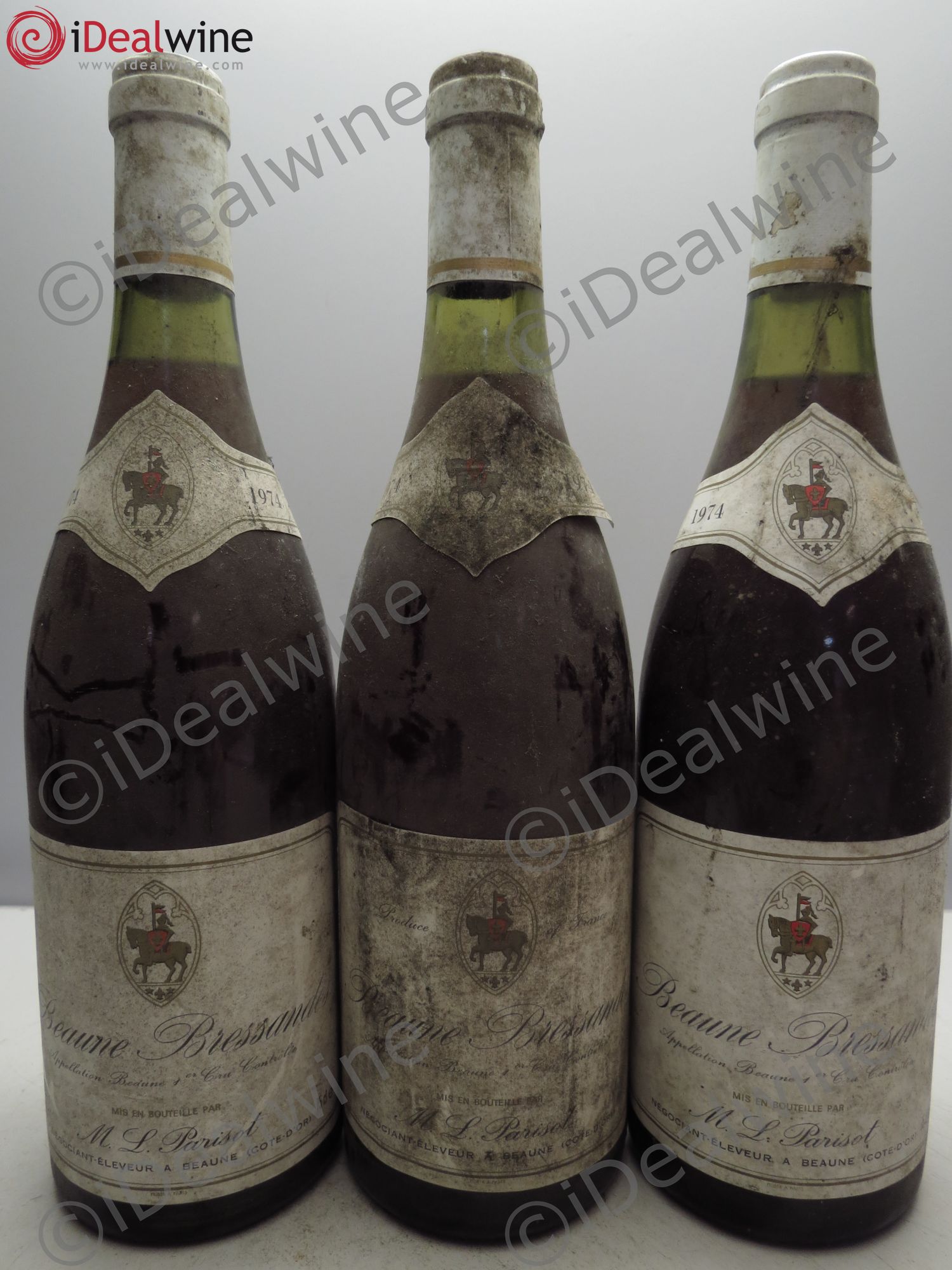 Beaune 1er Cru Parisot 1974 - Lot de 3 bouteilles - 0