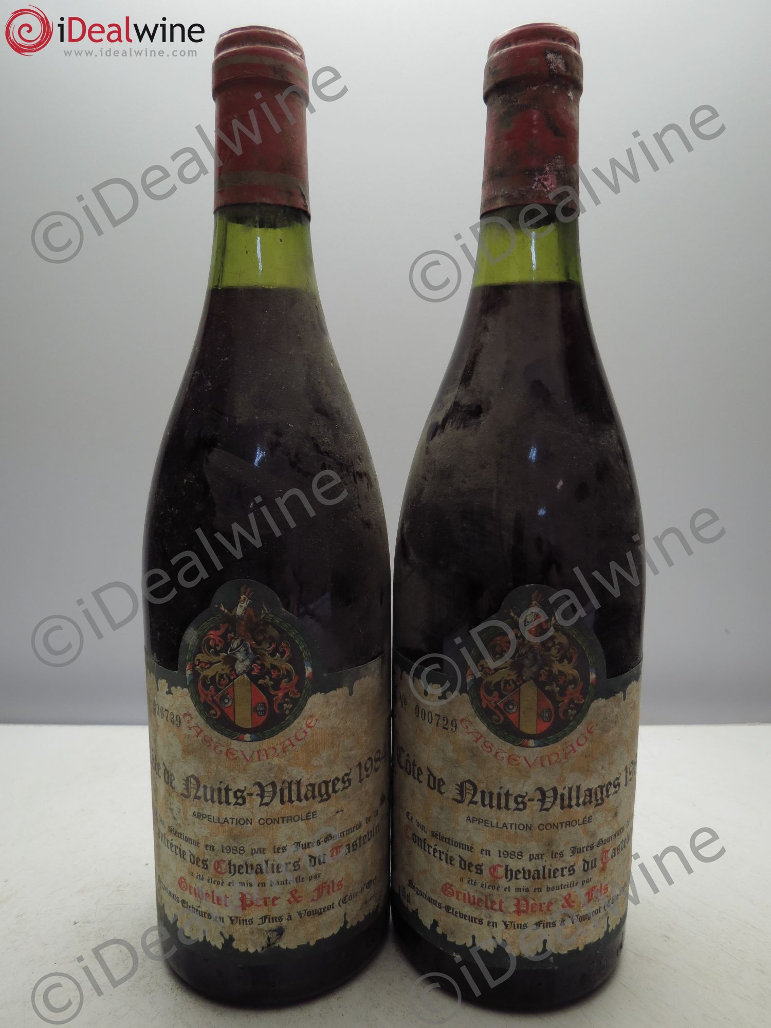 Côte de Nuits-Villages Grivelet Tastevinage 1984 - Lot de 2 bouteilles - 0