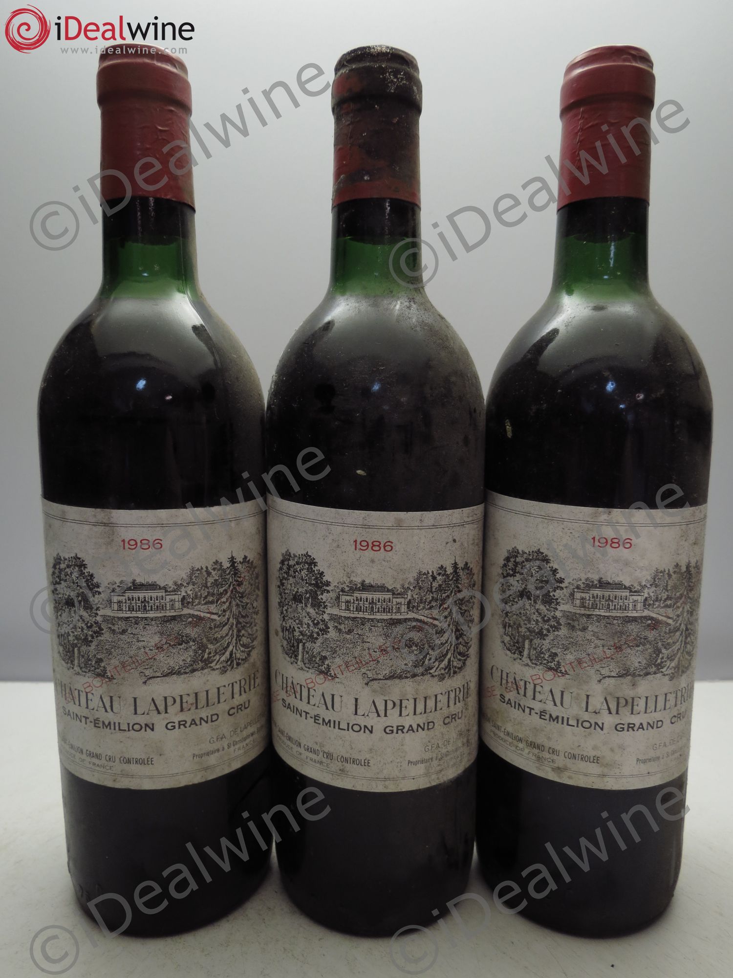 Bordeaux Château Lapelletrie Saint Emilion 1986 - Posten von 3 Flaschen - 0