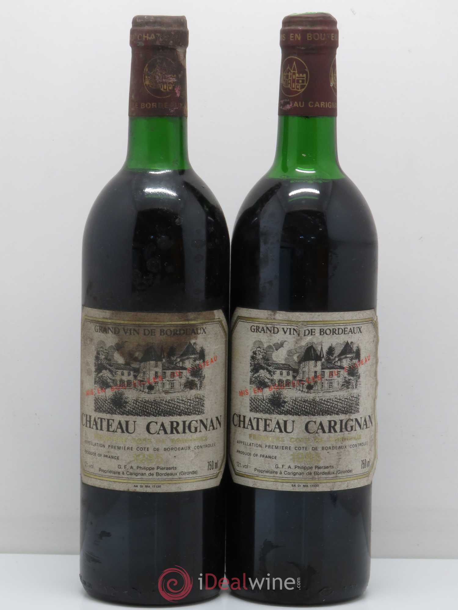 Bordeaux Château Carignan Premiere Cotes de Bordeaux 1985 - Posten von 2 Flaschen - 0
