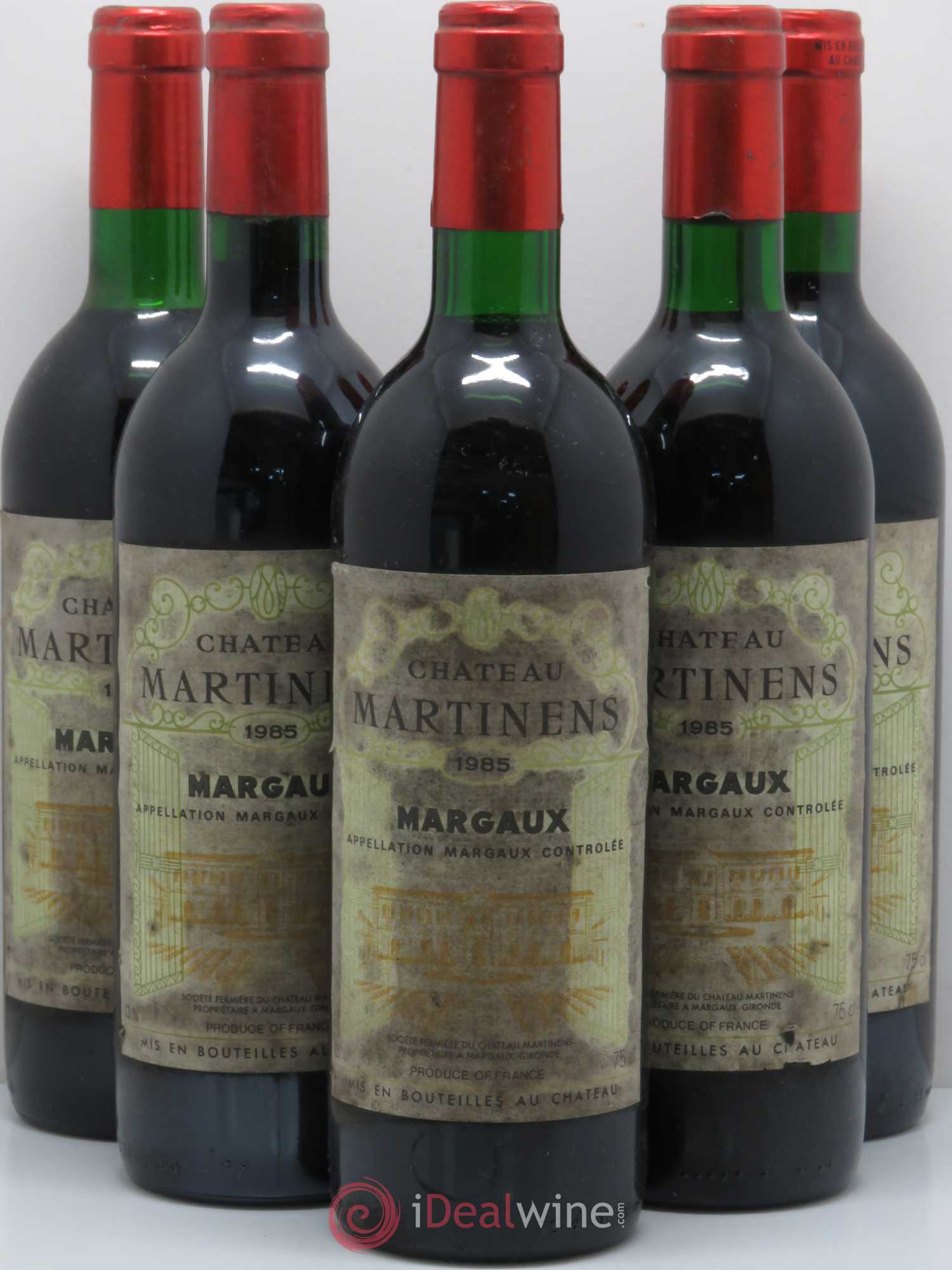 Château Martinens Cru Bourgeois (sans prix de réserve) 1985 - Lot de 5 bouteilles - 0