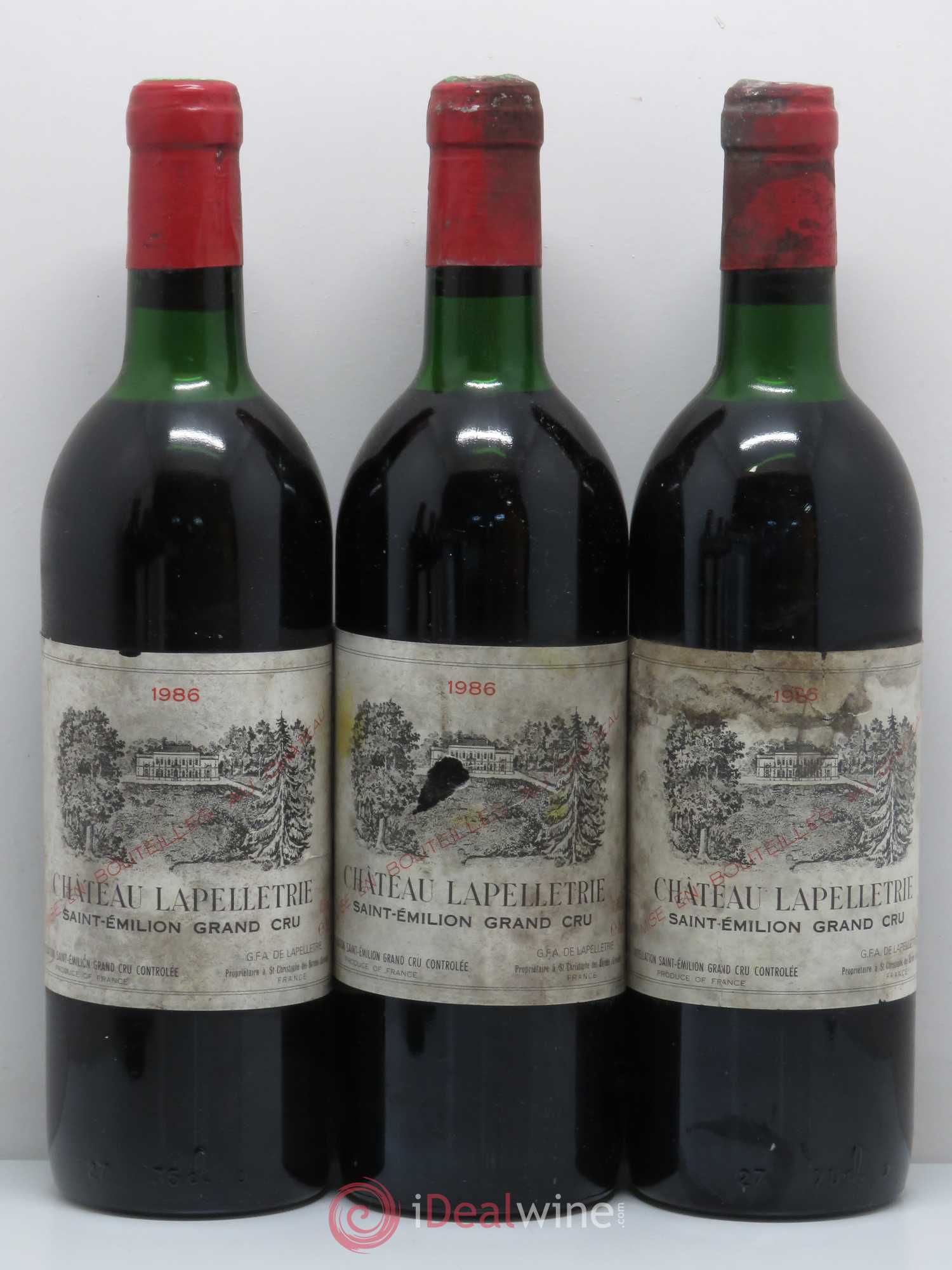 Saint-Émilion Château Lapelletrie 1986 - Posten von 6 Flaschen - 1
