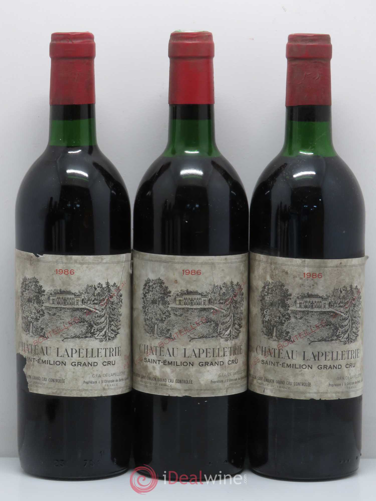 Saint-Émilion Château Lapelletrie 1986 - Posten von 6 Flaschen - 2