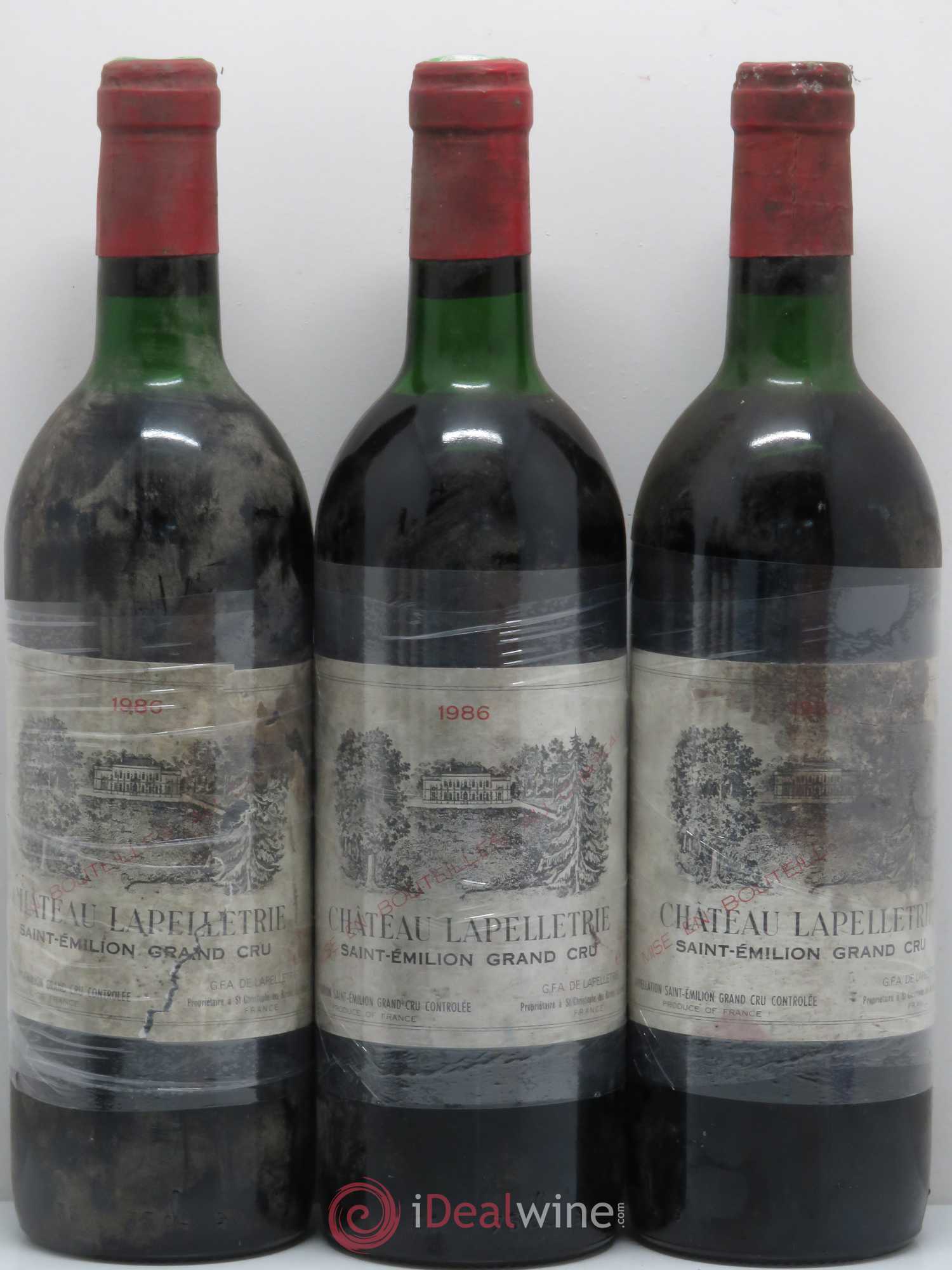 Saint-Émilion Château Lapelletrie 1986 - Lot de 6 bouteilles - 1