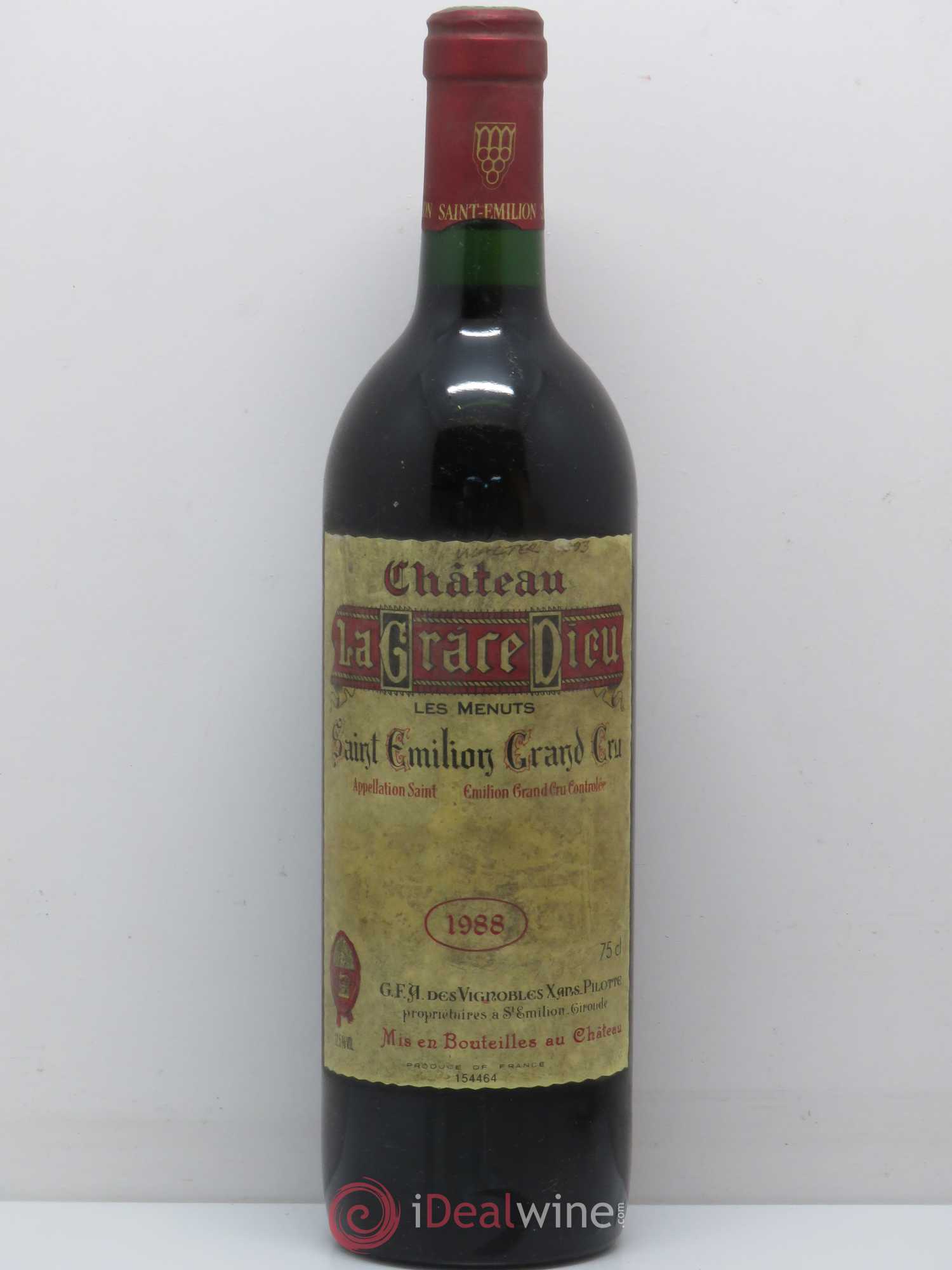 Château la Grâce Dieu 1988 - Lot de 1 bouteille - 0