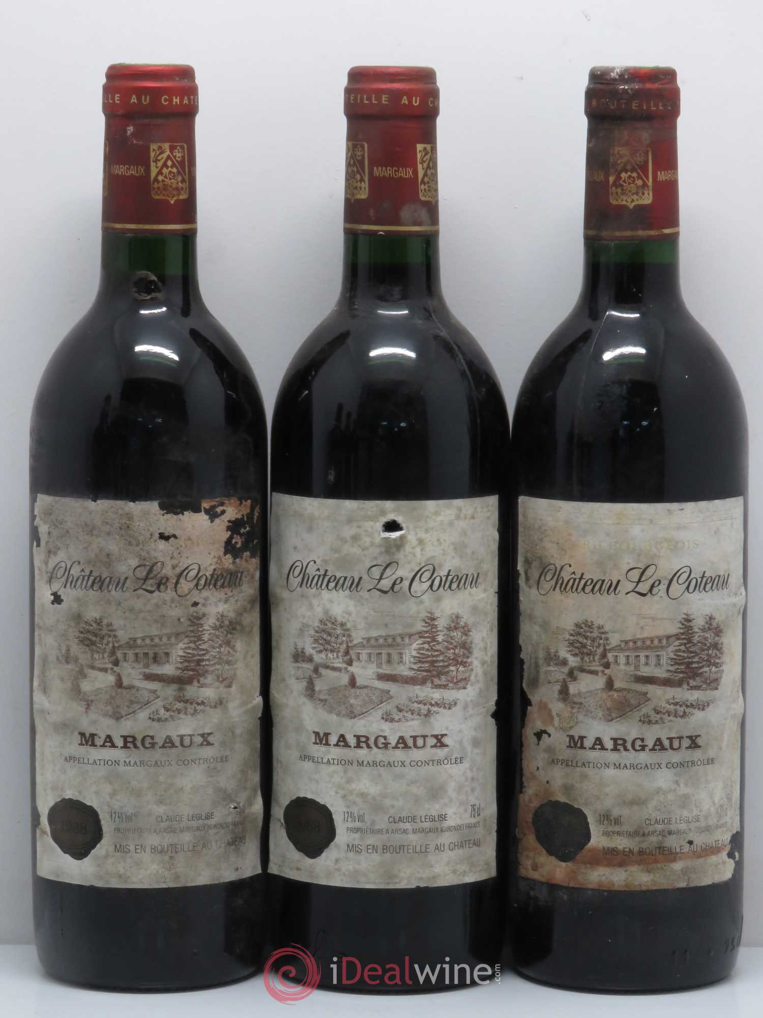 Bordeaux Château Le Coteau Margaux 1988 - Posten von 6 Flaschen - 1