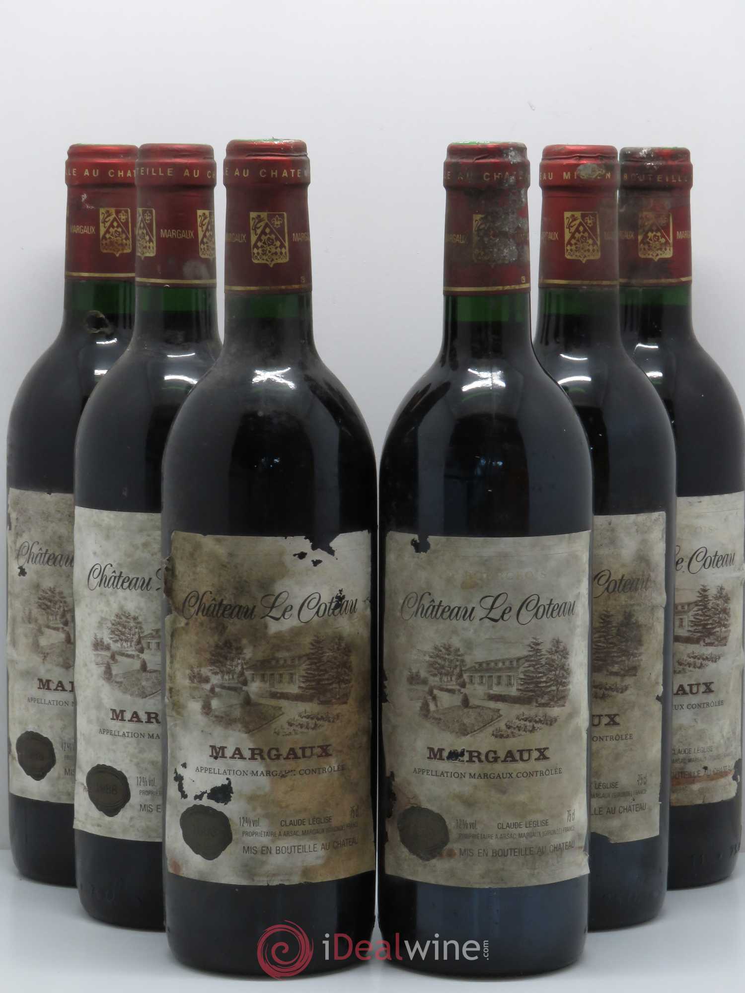Bordeaux Château Le Coteau Margaux 1988 - Posten von 6 Flaschen - 0