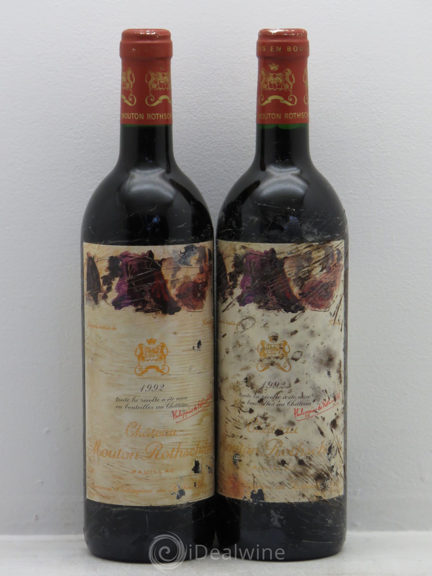 Château Mouton Rothschild 1er Grand Cru Classé 1992 - Lot de 2 bouteilles - 0