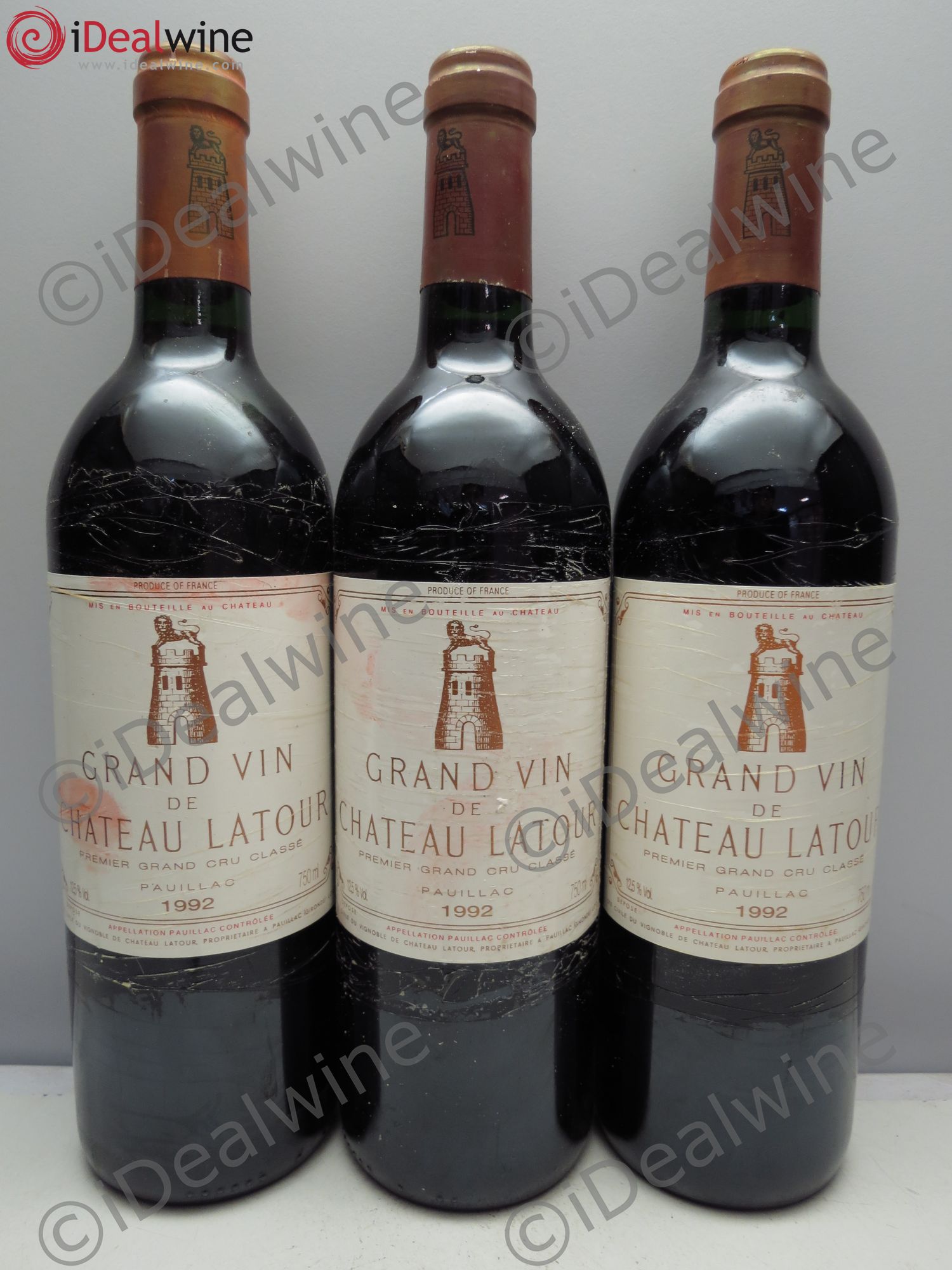 Château Latour 1er Grand Cru Classé 1992 - Lot de 3 bouteilles - 0