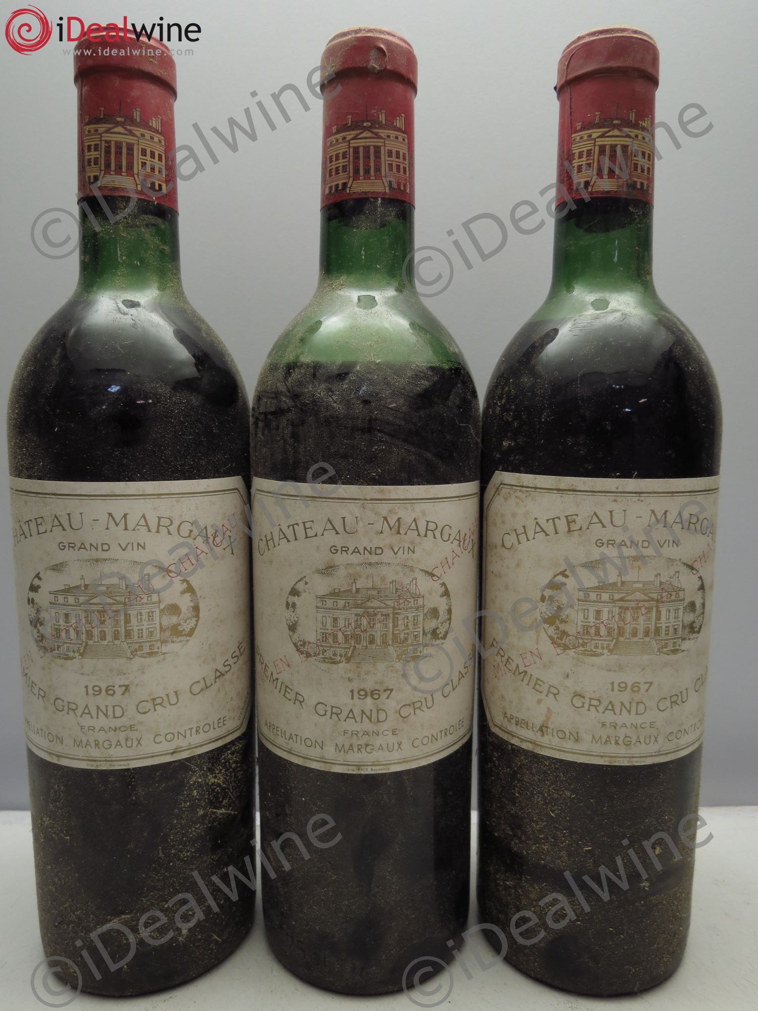 Château Margaux 1er Grand Cru Classé 1967 - Lot de 3 bouteilles - 0