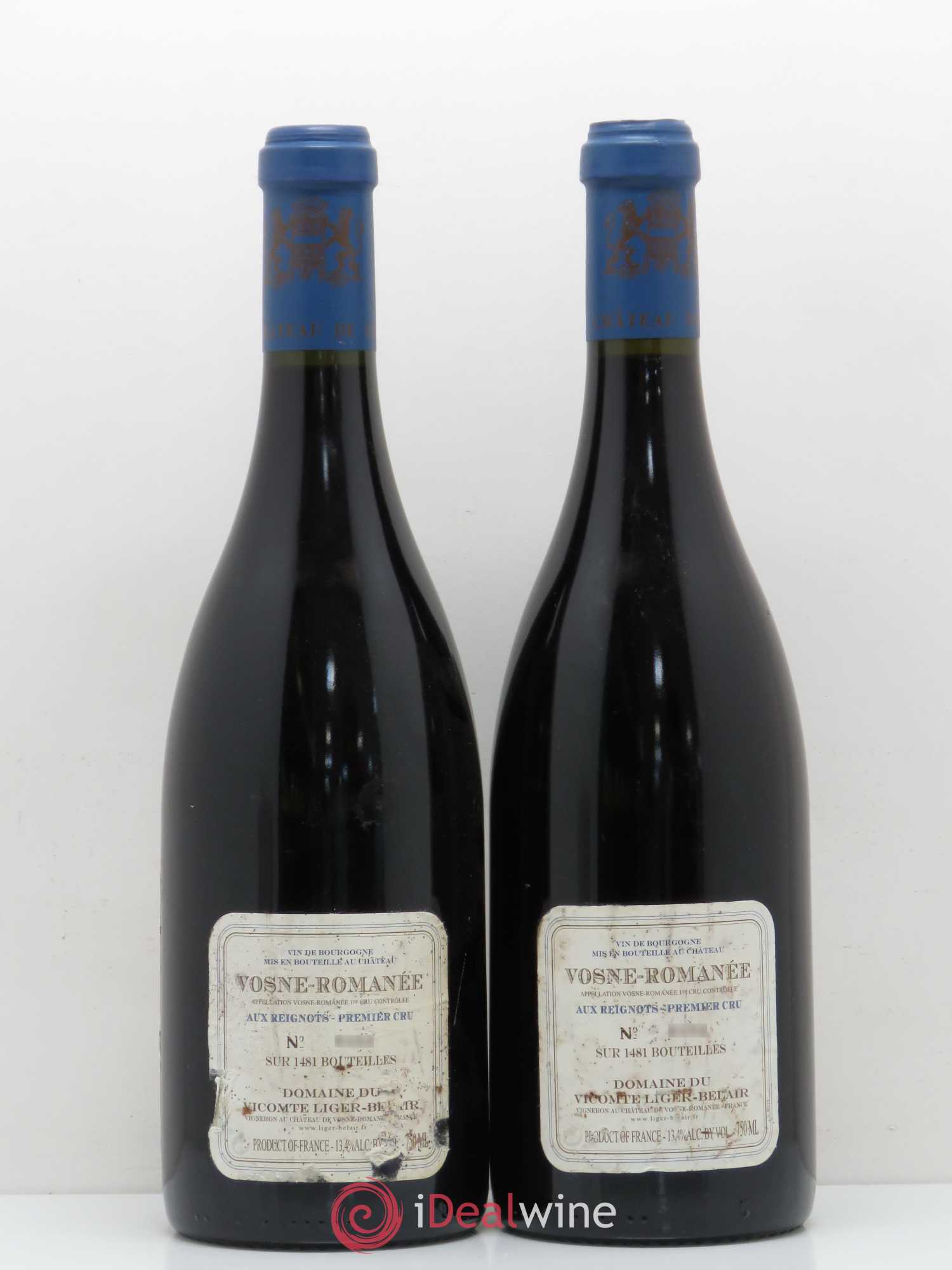 Vosne-Romanée 1er Cru Aux Reignots Ch. de Vosne-Romanée Comte Liger-Belair (Domaine du) 2002 - Lot de 2 bouteilles - 1