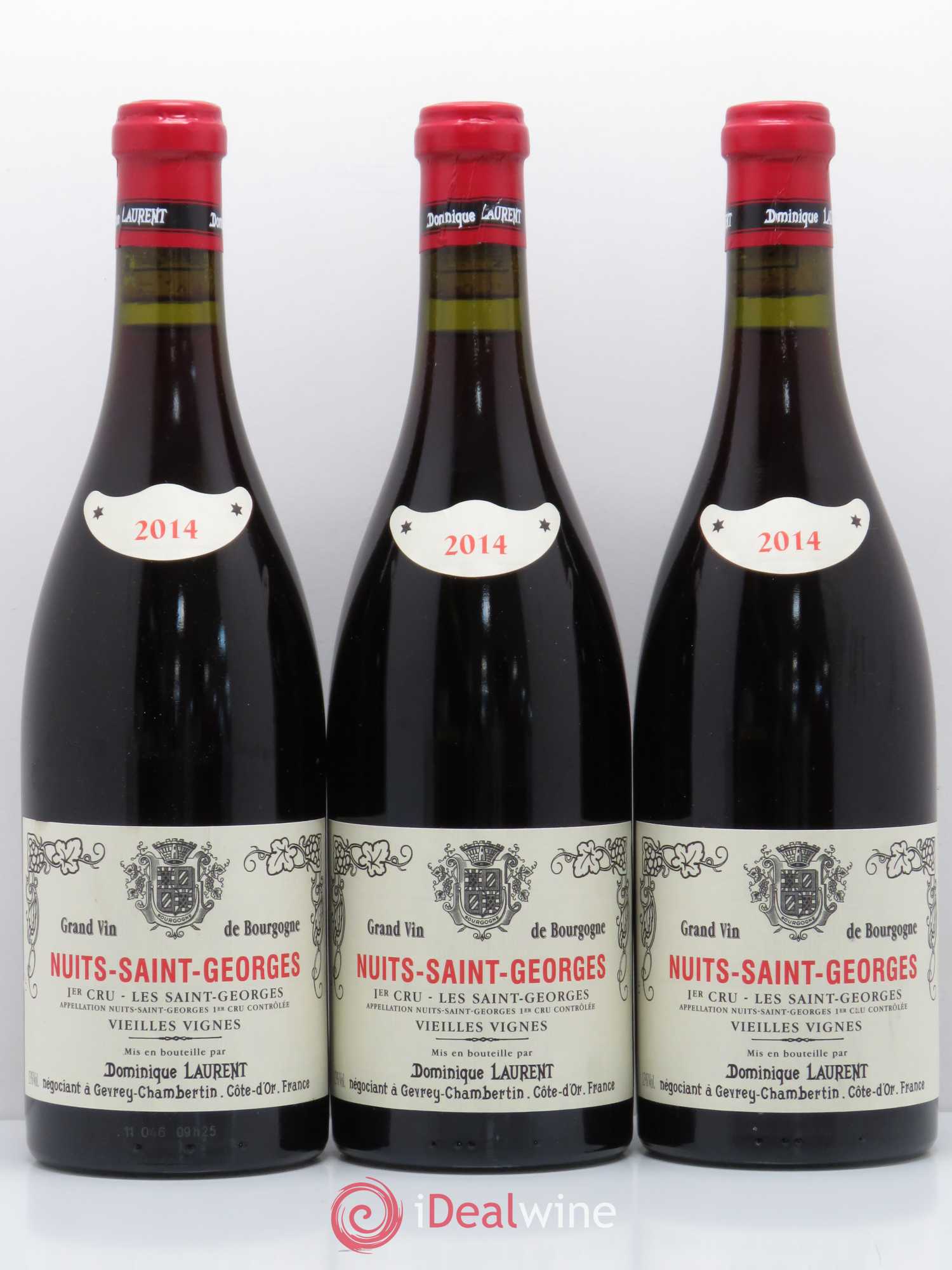Nuits-Saint-Georges 1er Cru Les Saints Georges Vieilles Vignes Dominique Laurent 2014 - Lot de 3 bouteilles - 0