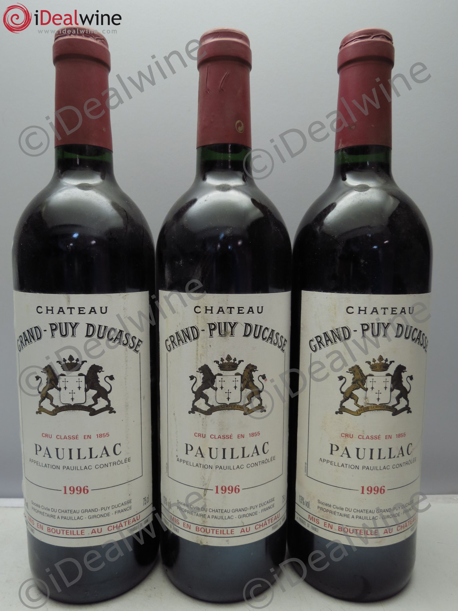 Château Grand Puy Ducasse 5ème Grand Cru Classé 1996 - Lot de 3 bouteilles - 0