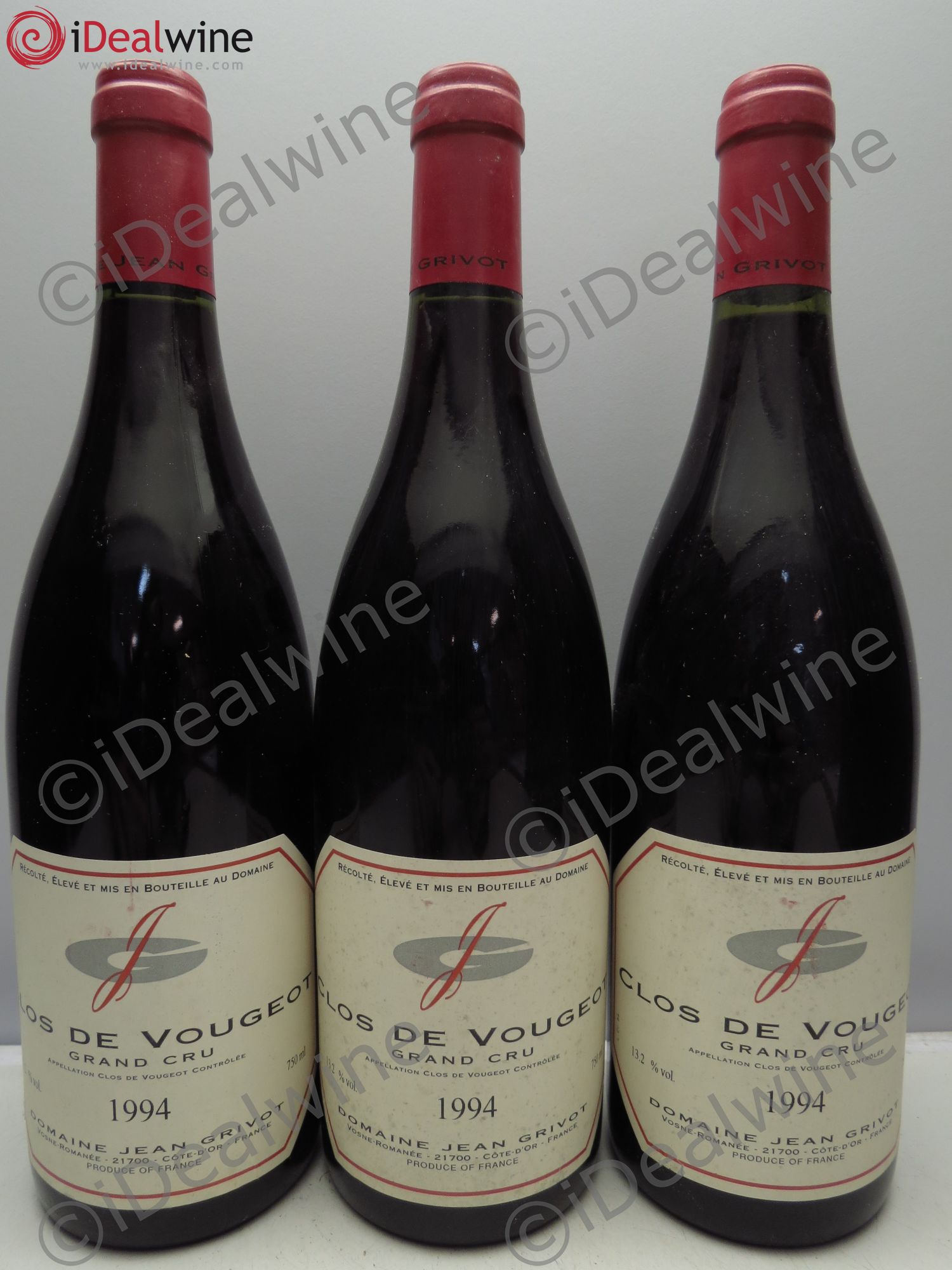 Clos de Vougeot Grand Cru Jean Grivot 1994 - Lot de 3 bouteilles - 0