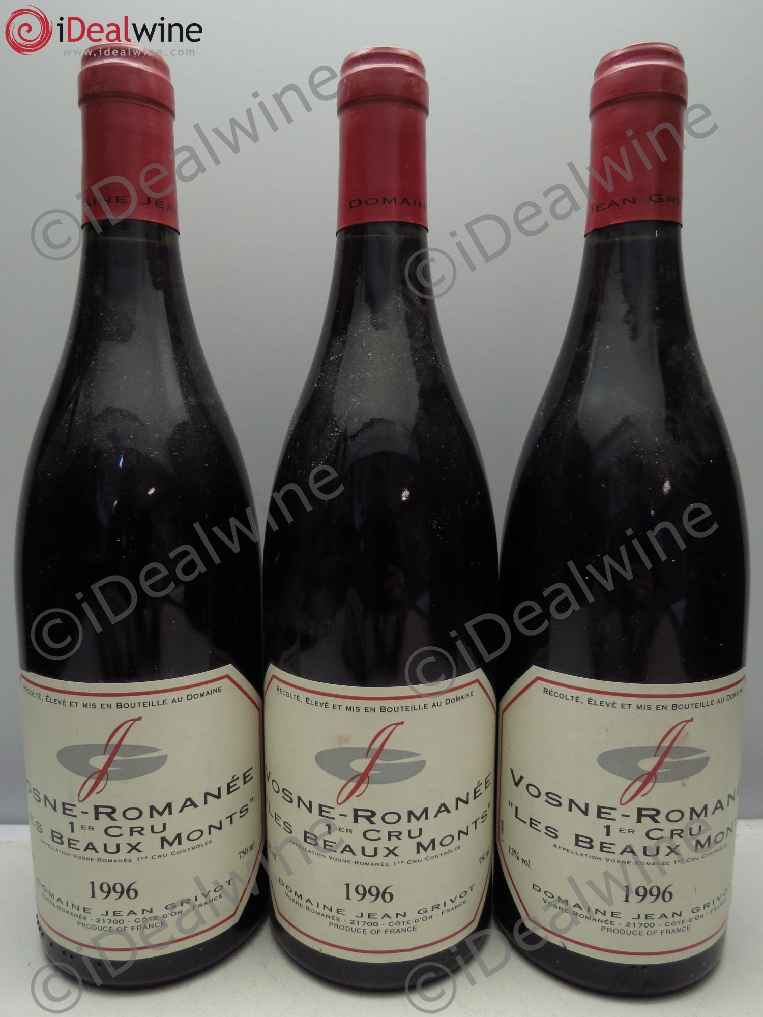 Vosne-Romanée 1er Cru Les Beaux-Monts Jean Grivot 1996 - Lot de 3 bouteilles - 0