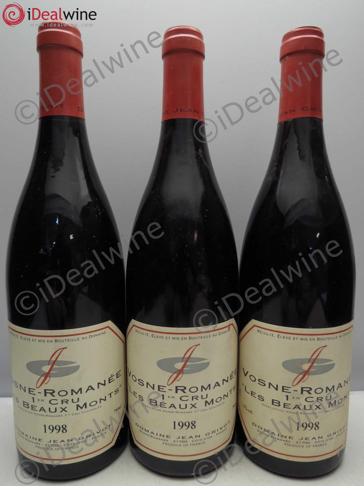 Vosne-Romanée 1er Cru Les Beaux-Monts Jean Grivot 1998 - Lot de 3 bouteilles - 0