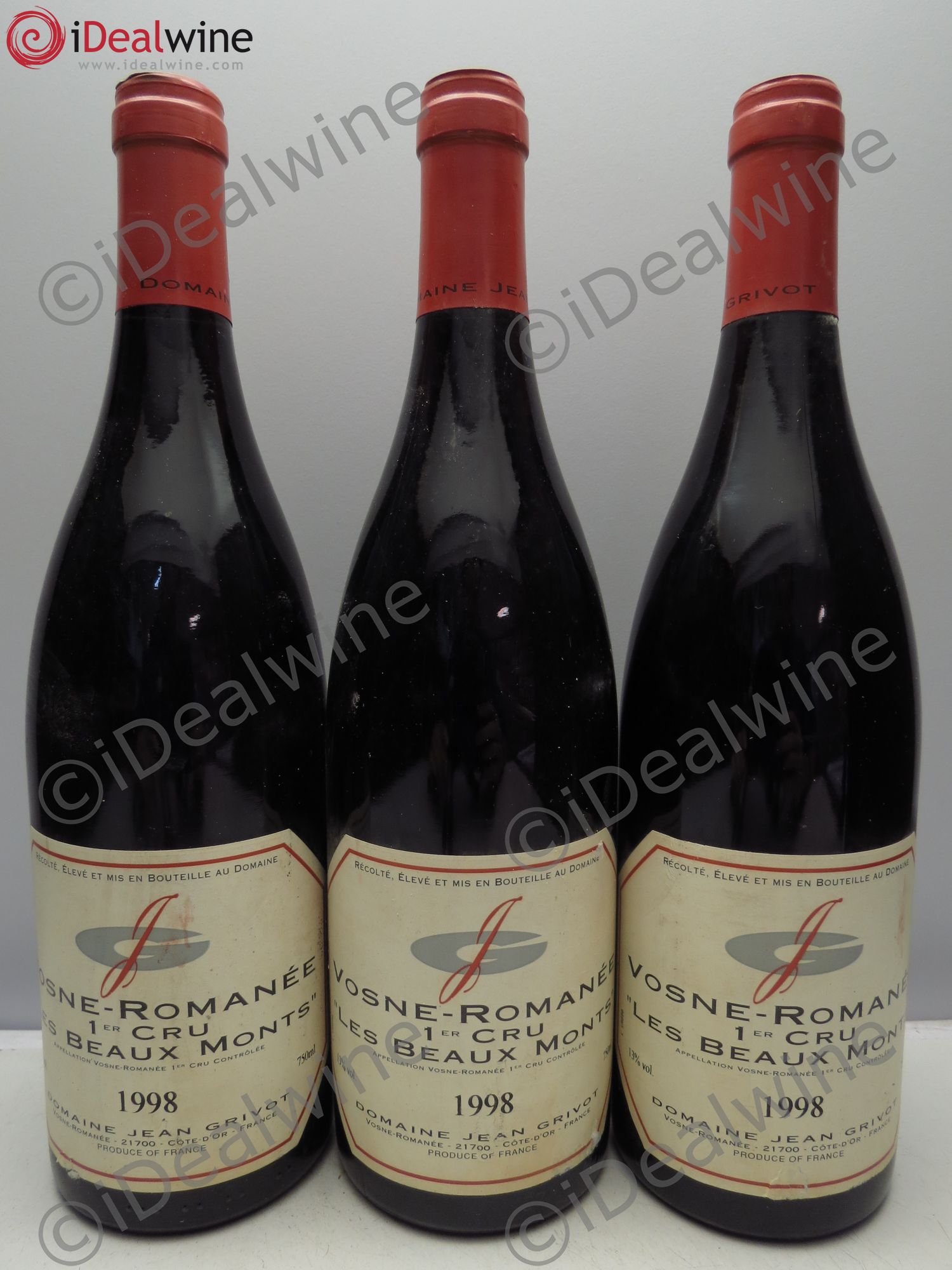 Vosne-Romanée 1er Cru Les Beaux-Monts Jean Grivot 1998 - Lot de 3 bouteilles - 0