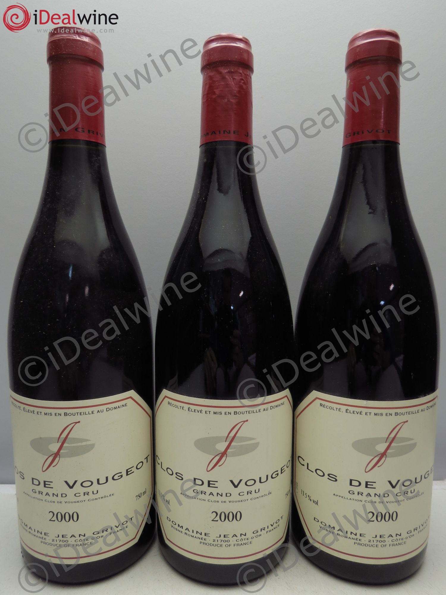 Clos de Vougeot Grand Cru Jean Grivot 2000 - Lot de 3 bouteilles - 0