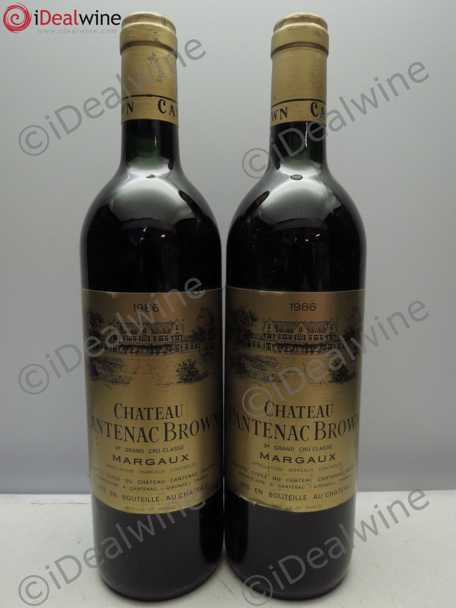Château Cantenac Brown 3ème Grand Cru Classé 1986 - Lot de 2 bouteilles - 0