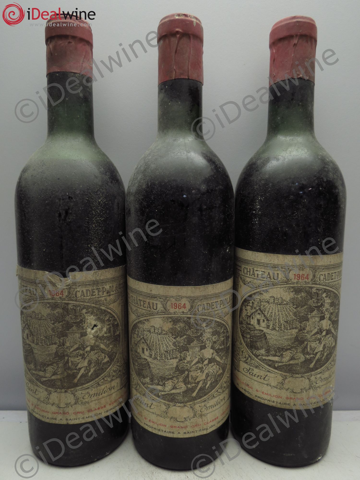 Château Cadet Piola Grand Cru Classé 1964 - Lot de 3 bouteilles - 0