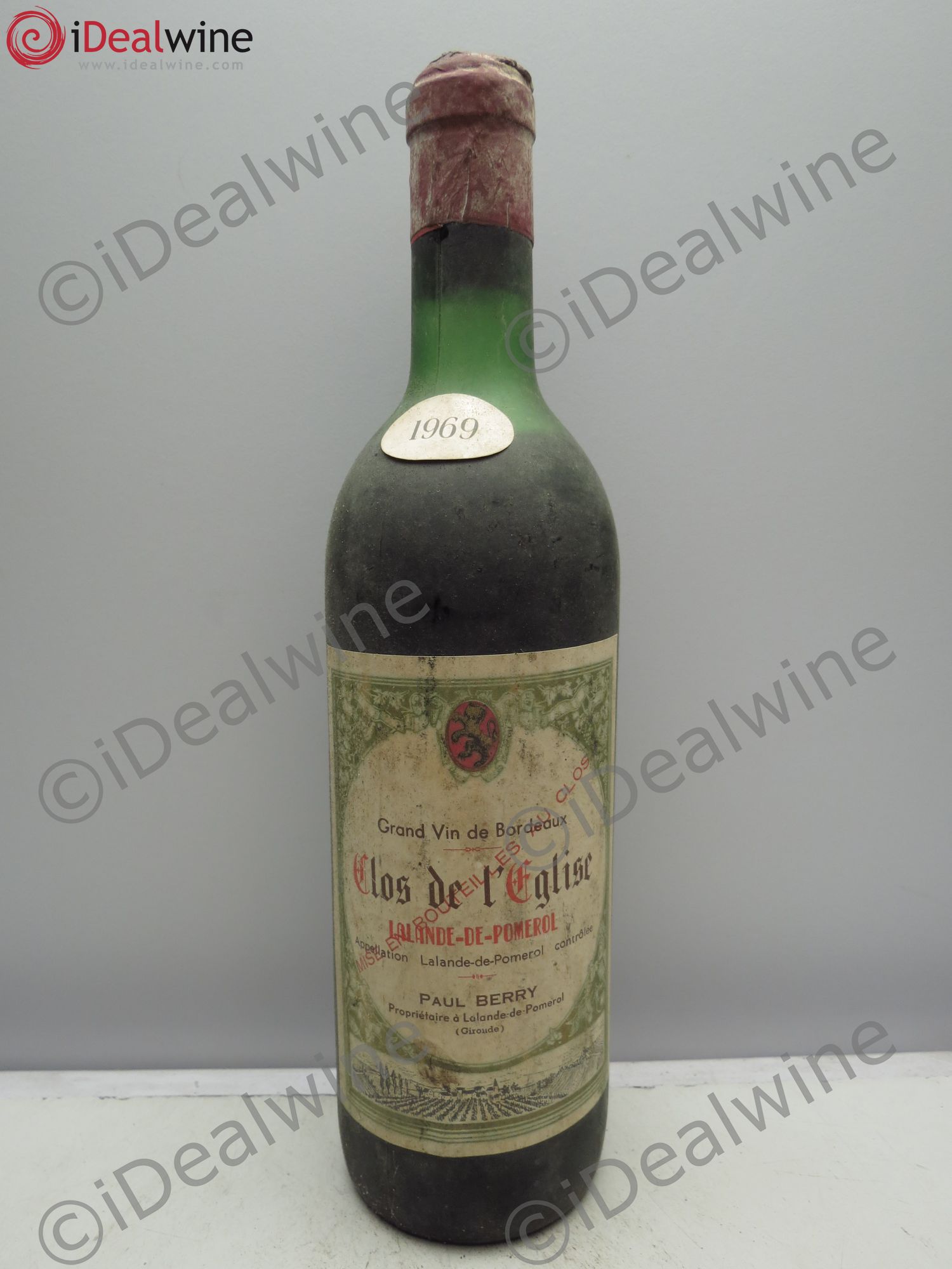 Bordeaux Clos de l'Eglise Lalande de Pomerol (sans prix de reserve/no reserve) 1969 - Posten von 6 Flaschen - 0