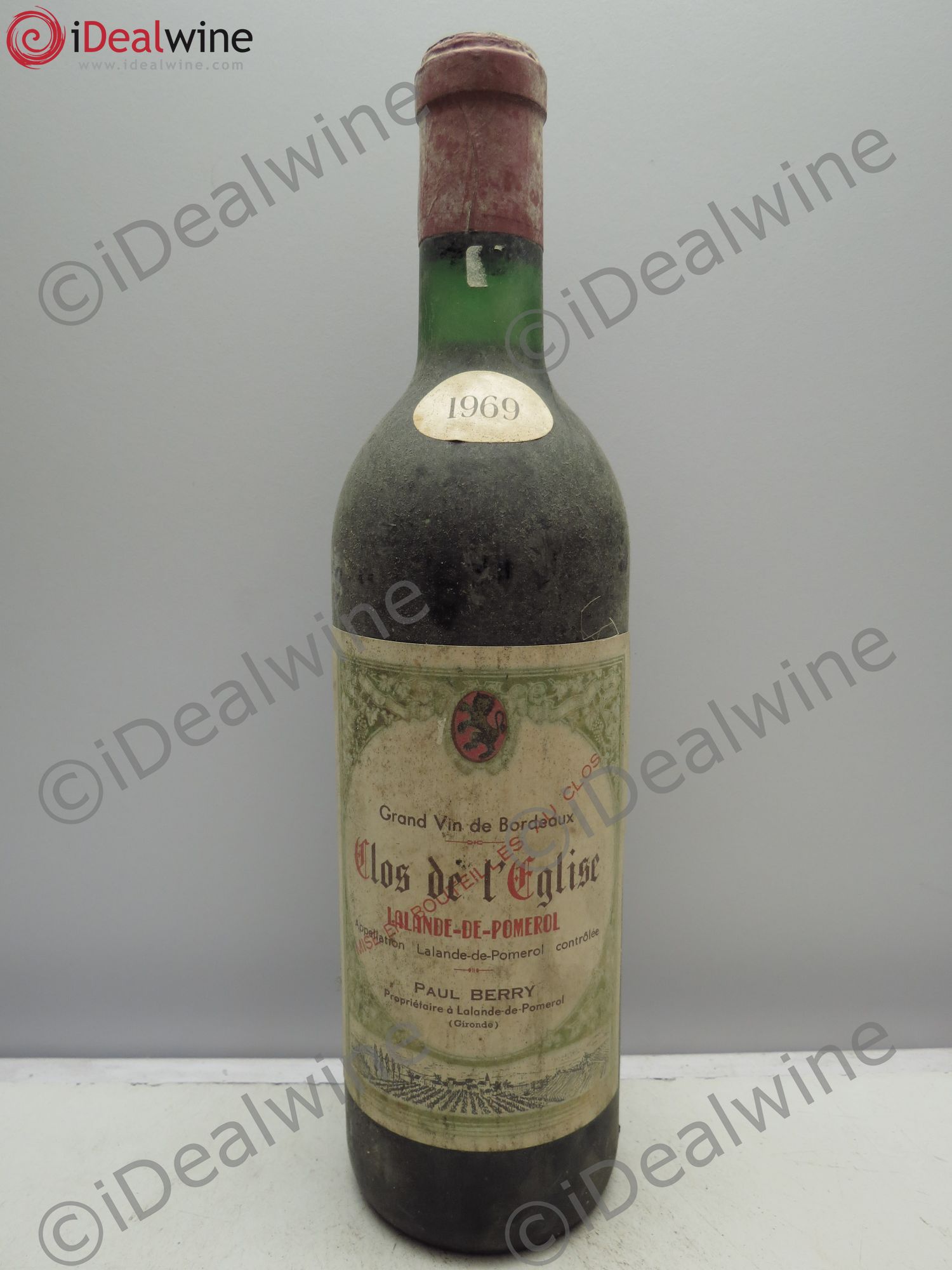 Bordeaux Clos de l'Eglise Lalande de Pomerol 1969 - Posten von 1 Flasche - 0