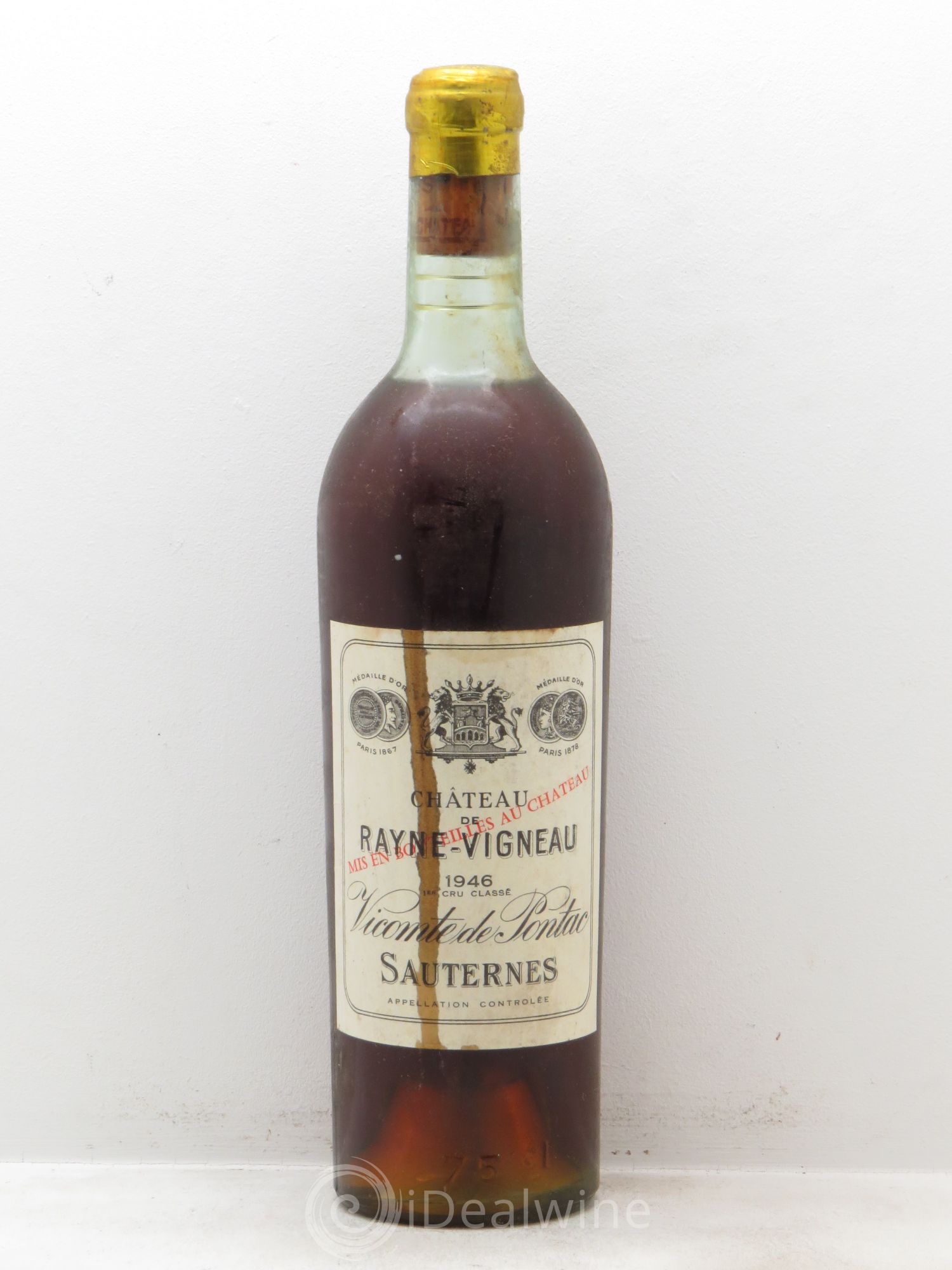 Château de Rayne Vigneau 1er Grand Cru Classé (sans prix de réserve - no reserve) 1946 - Lotto di 1 bottiglia - 0