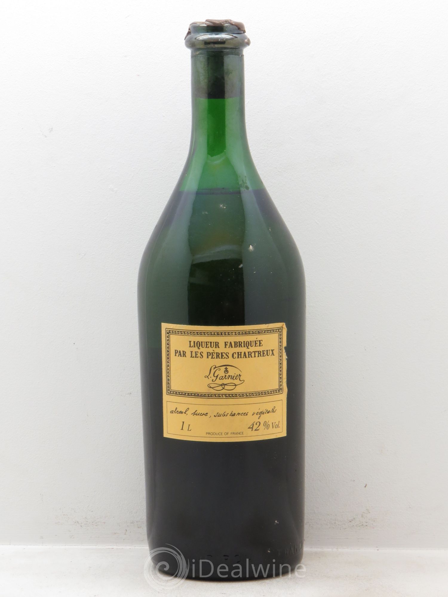 Chartreuse Pères Chartreux Jaune L.Garnier (1 litre) (sans prix de réserve - no reserve) 1975 - Posten von 1 Flasche - 0