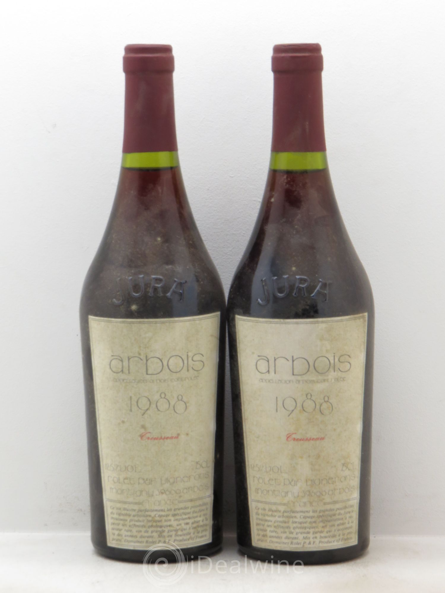 Arbois Trousseau de Rolet (sans prix de réserve - no reserve) 1988 - Posten von 2 Flaschen - 0