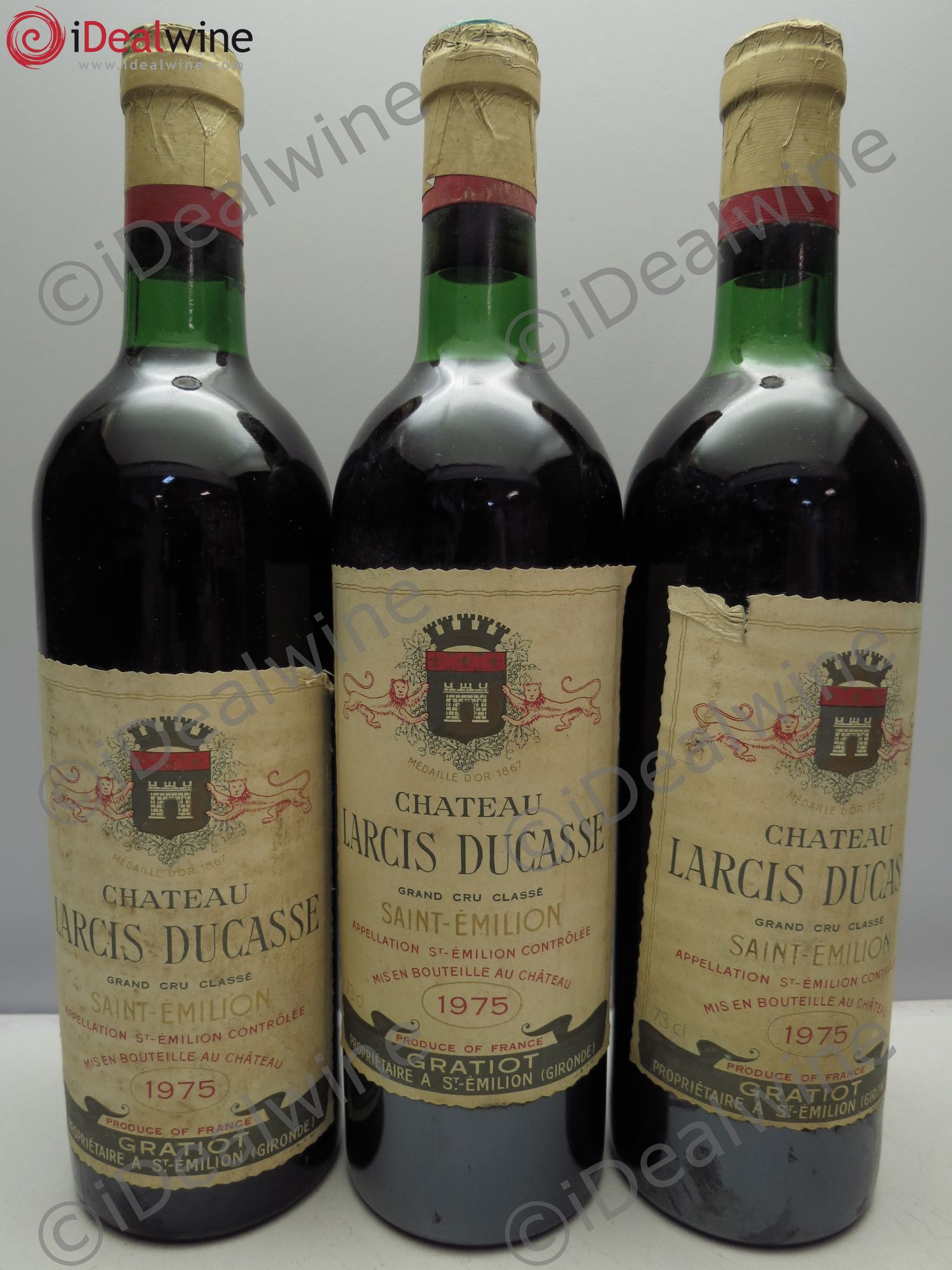 Château Larcis Ducasse 1er Grand Cru Classé B (mise négoce) 1975 - Lot de 3 bouteilles - 0