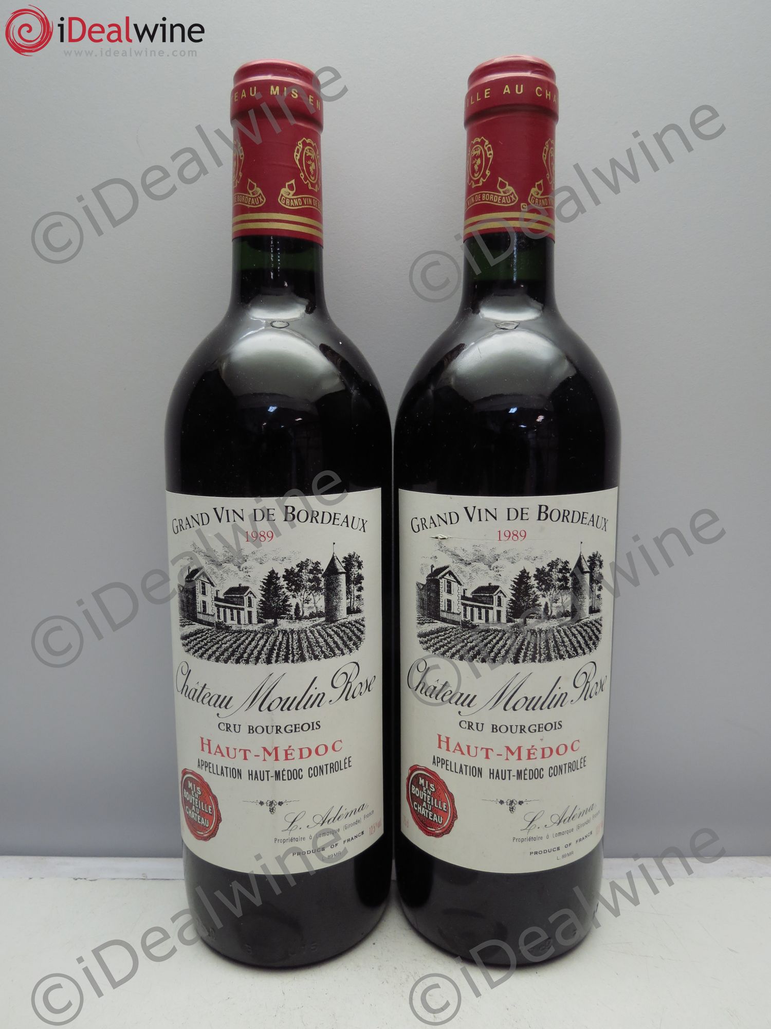 Haut Médoc Château Moulin Rose 1989 - Posten von 2 Flaschen - 0