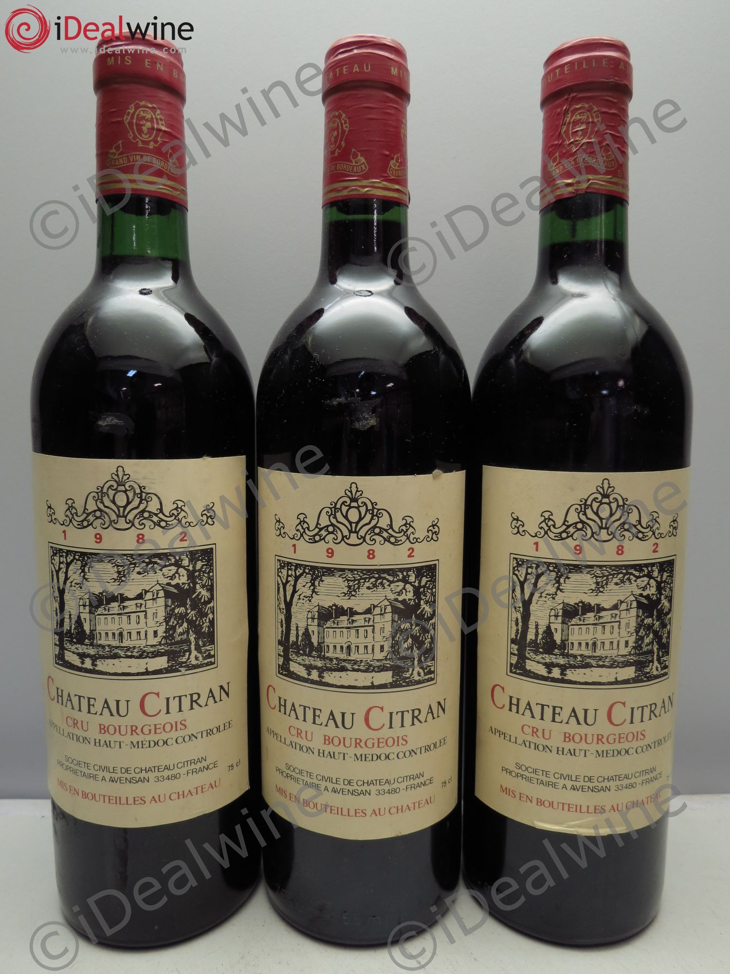 Château Citran Cru Bourgeois 1982 - Lot de 3 bouteilles - 0
