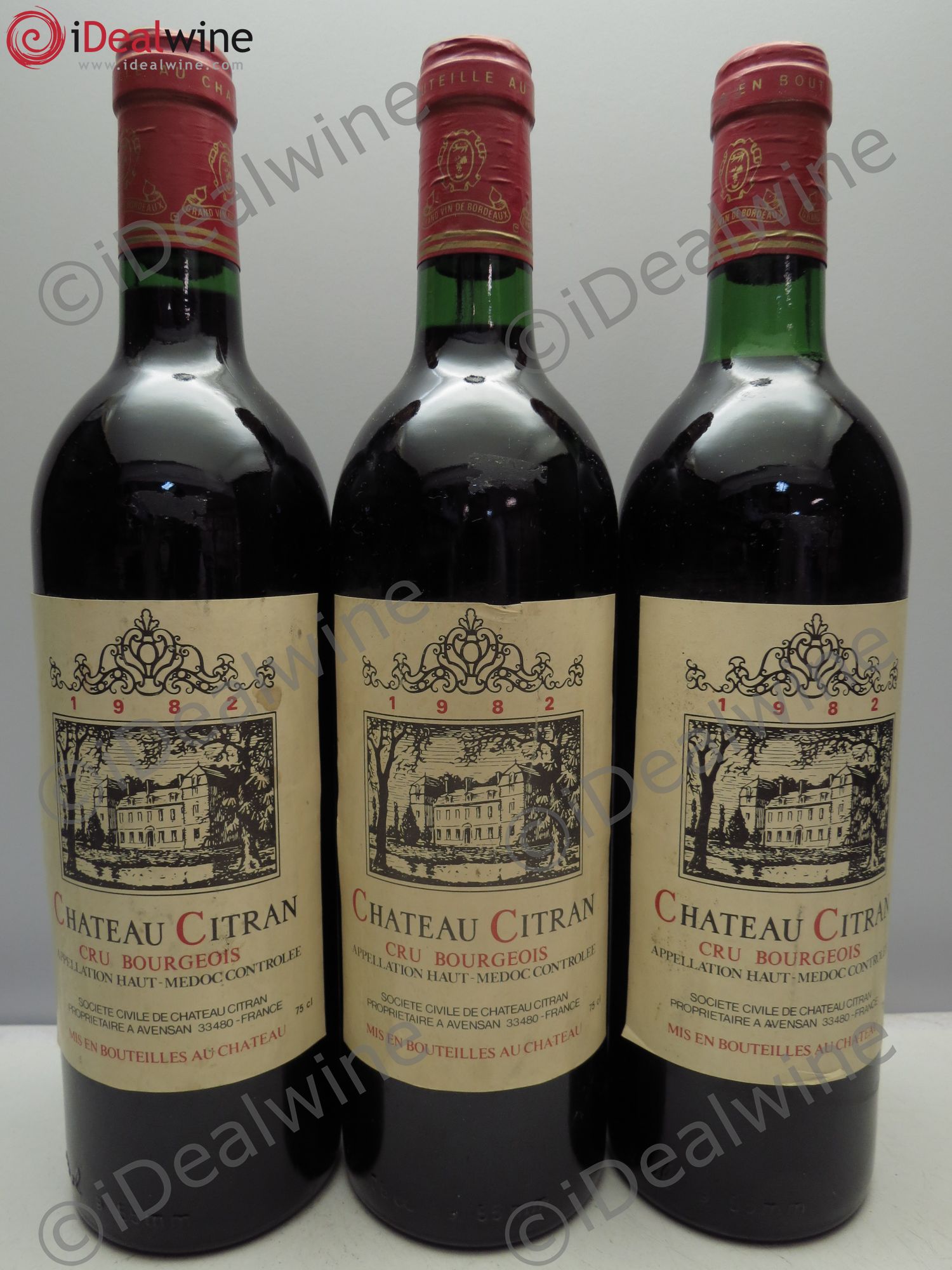 Château Citran Cru Bourgeois 1982 - Lot de 3 bouteilles - 0