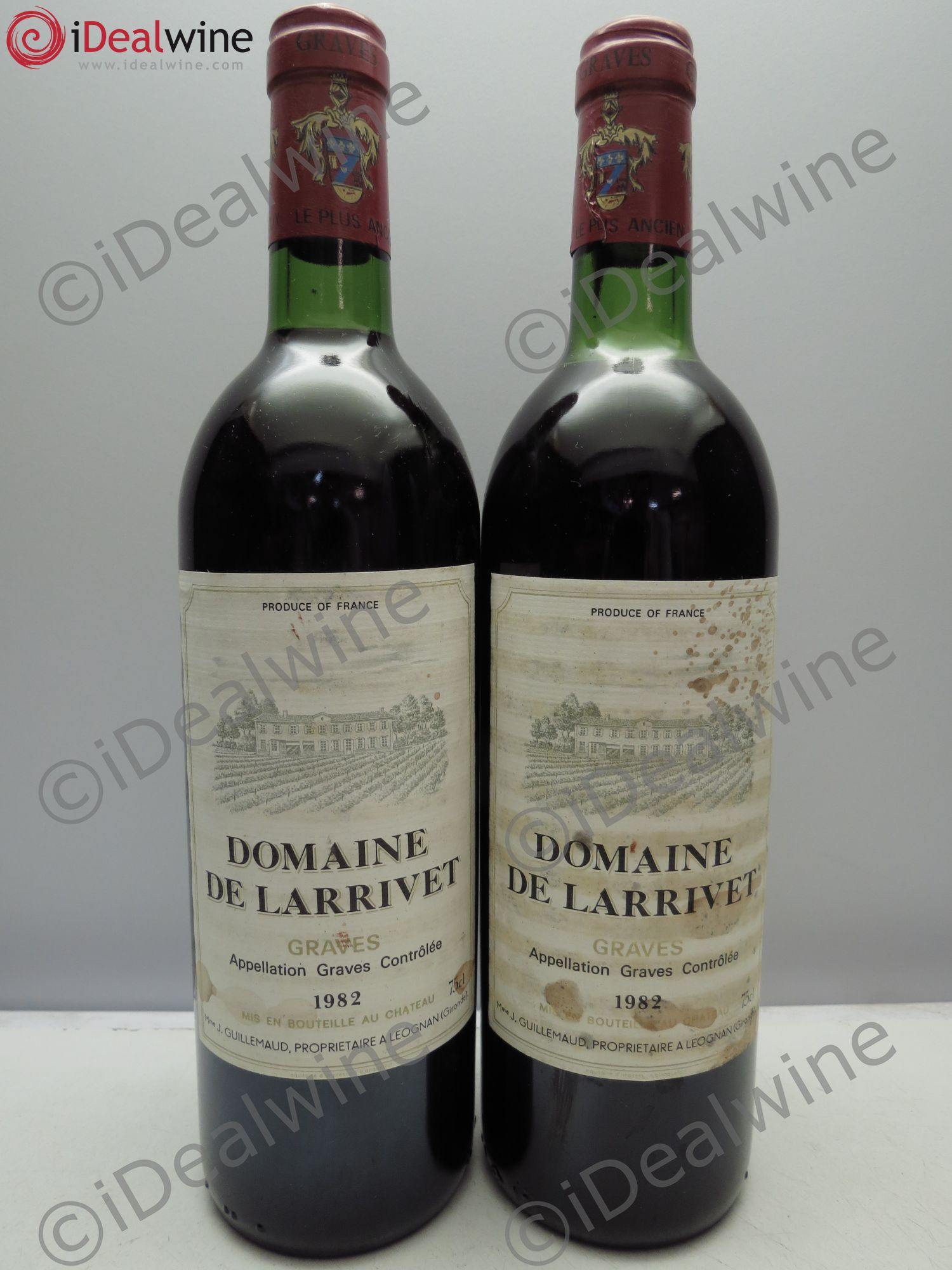 Graves Domaine de Larrivet 1982 - Lot de 2 bouteilles - 0