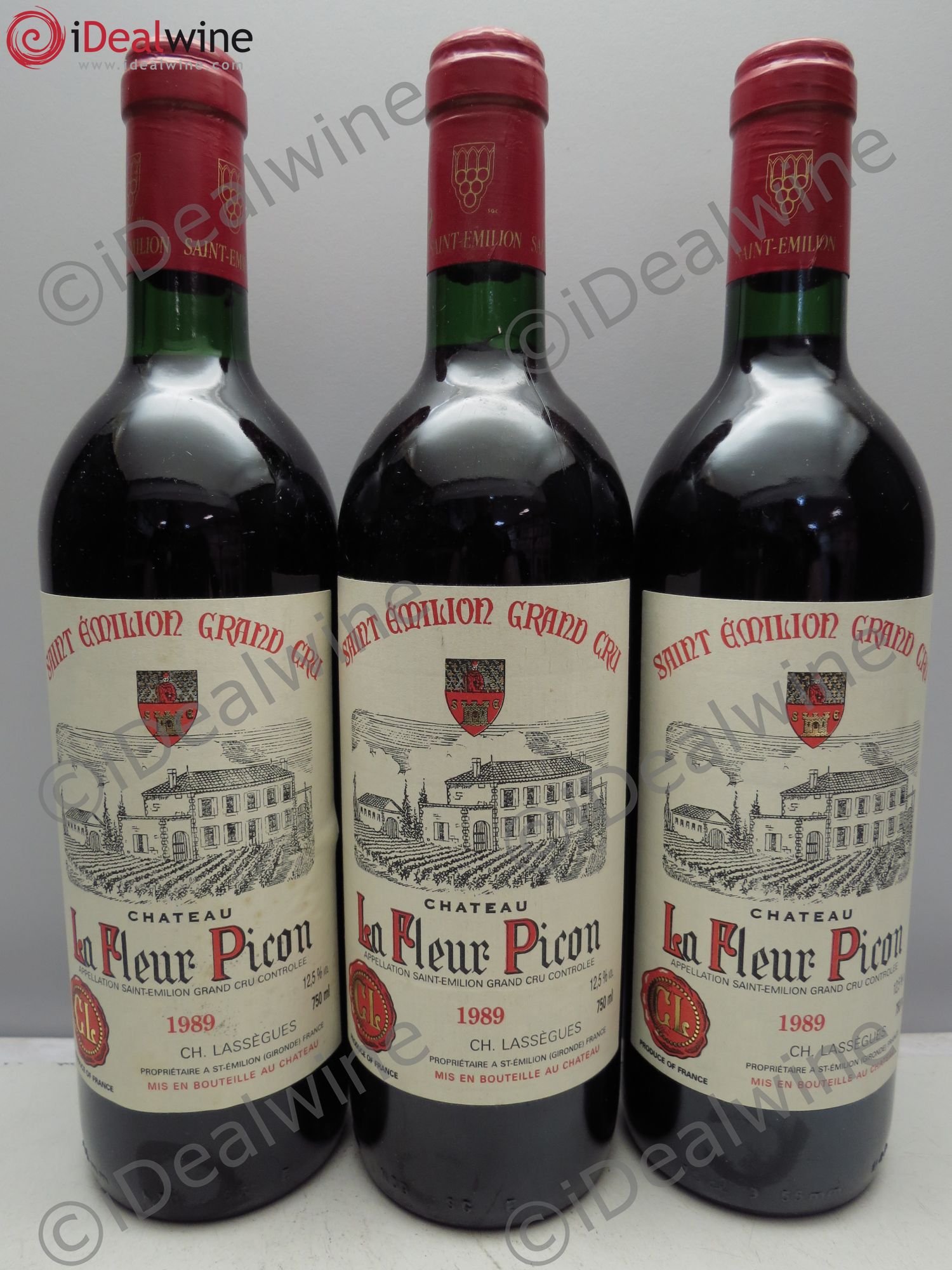 Saint-Émilion Château La Fleur Picon 1989 - Posten von 3 Flaschen - 0