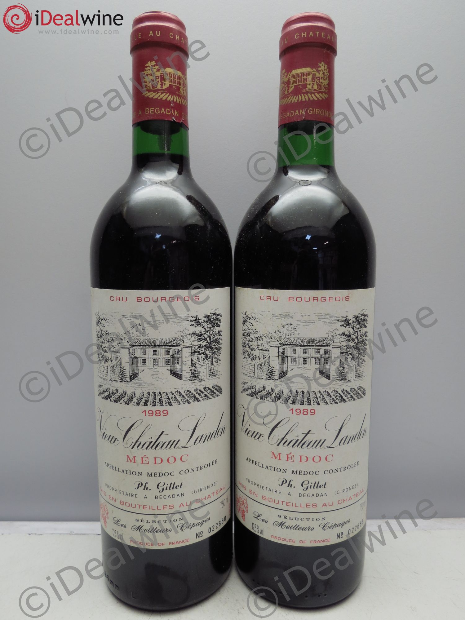 Vieux Château Landon Cru Bourgeois 1989 - Lot de 2 bouteilles - 0