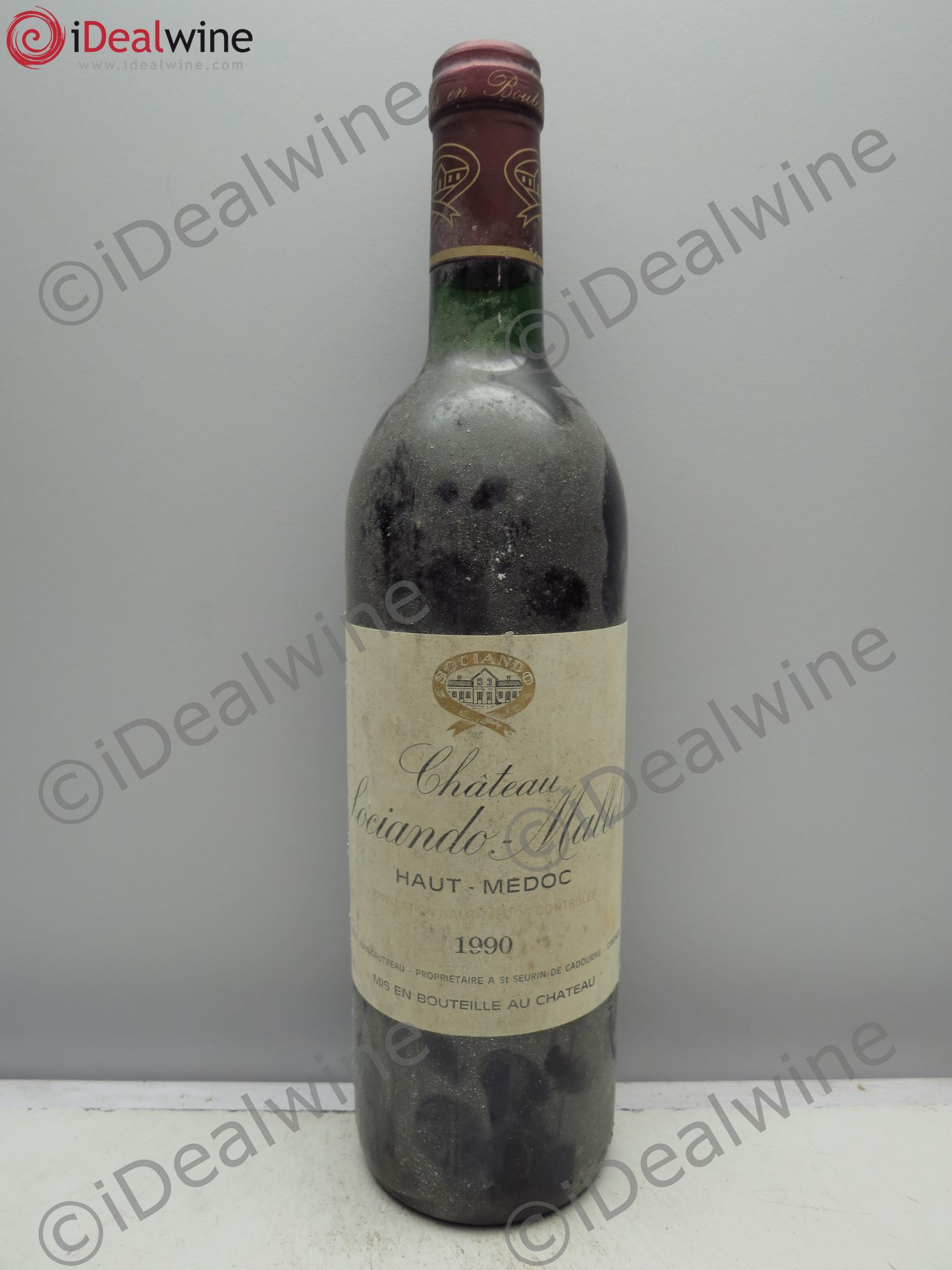 Château Sociando Mallet 1990 - Lot de 12 bouteilles - 0