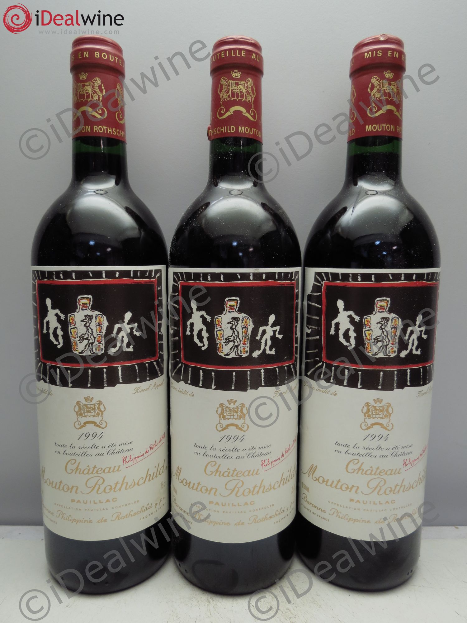 Château Mouton Rothschild 1er Grand Cru Classé 1994 - Lot de 3 bouteilles - 0