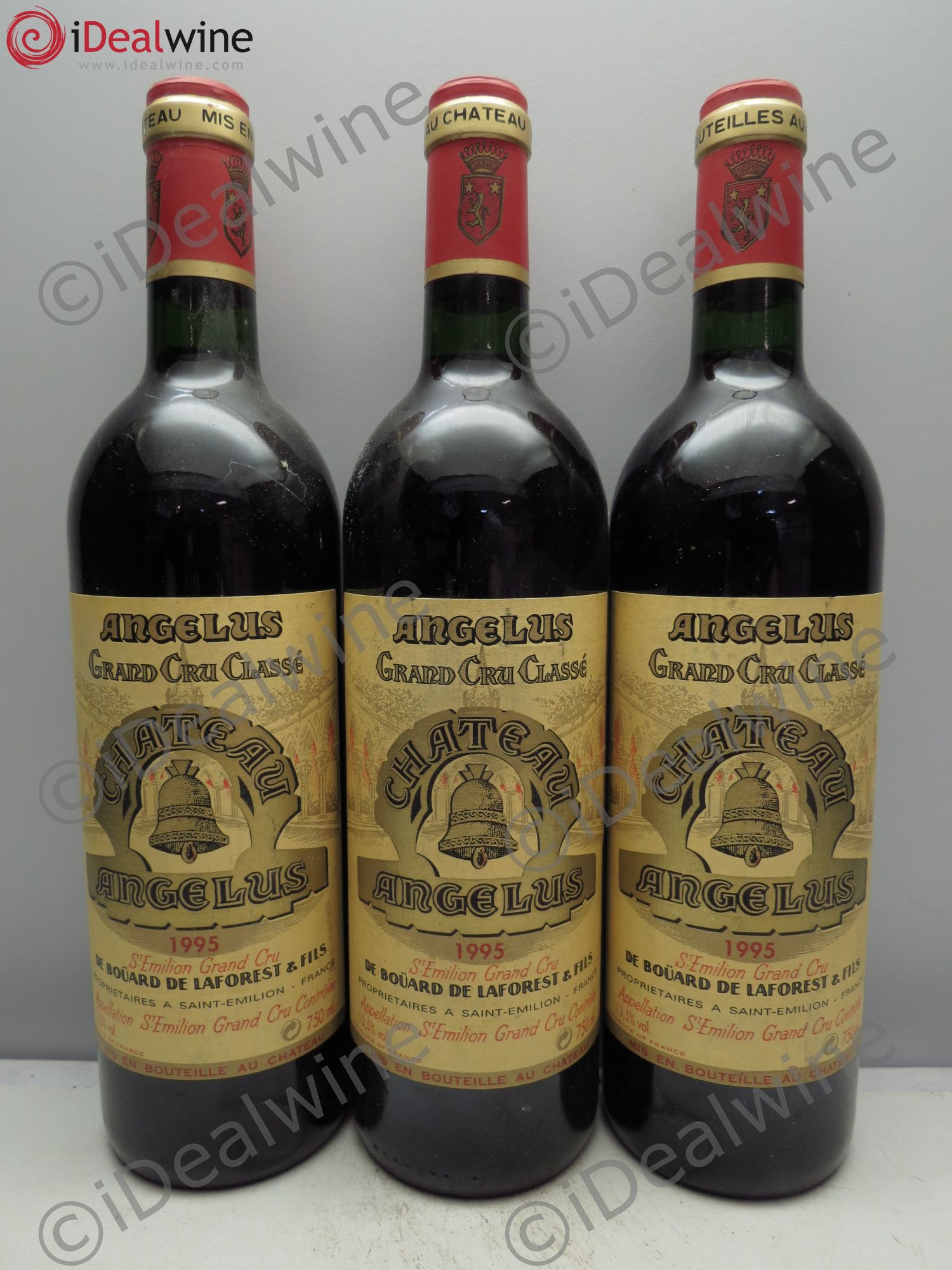 Château Angélus 1er Grand Cru Classé A 1995 - Lot de 3 bouteilles - 0
