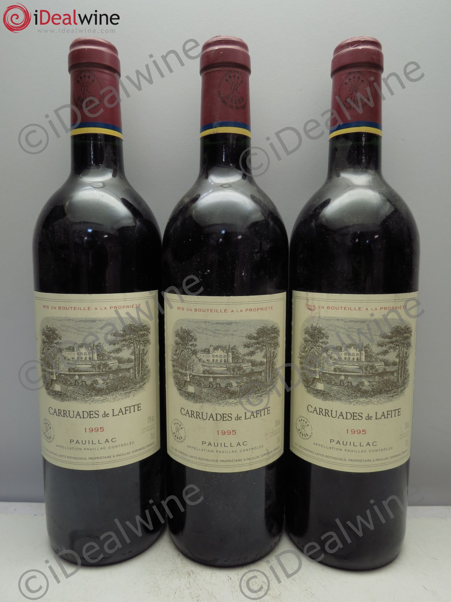 Carruades de Lafite Rothschild Second Vin 1995 - Lot de 3 bouteilles - 0
