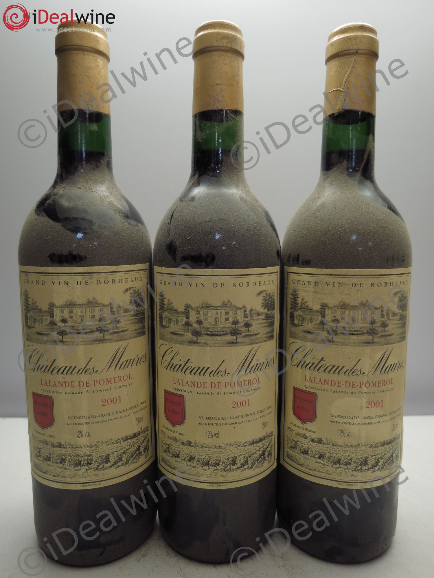 Bordeaux Château des Maures Lalande de Pomerol (sans prix de réserve / no reserve) 2001 - Posten von 3 Flaschen - 0