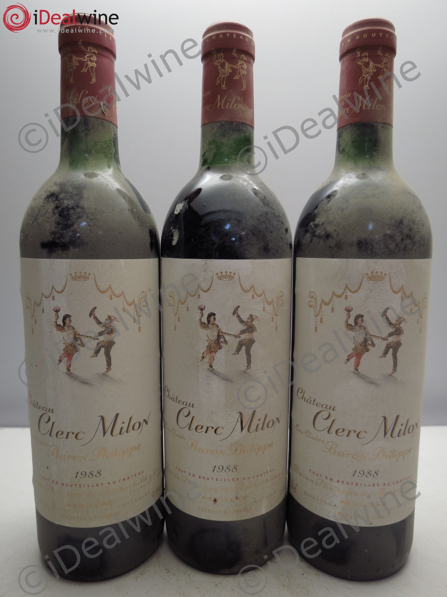 Château Clerc Milon 5ème Grand Cru Classé 1988 - Lot de 3 bouteilles - 0