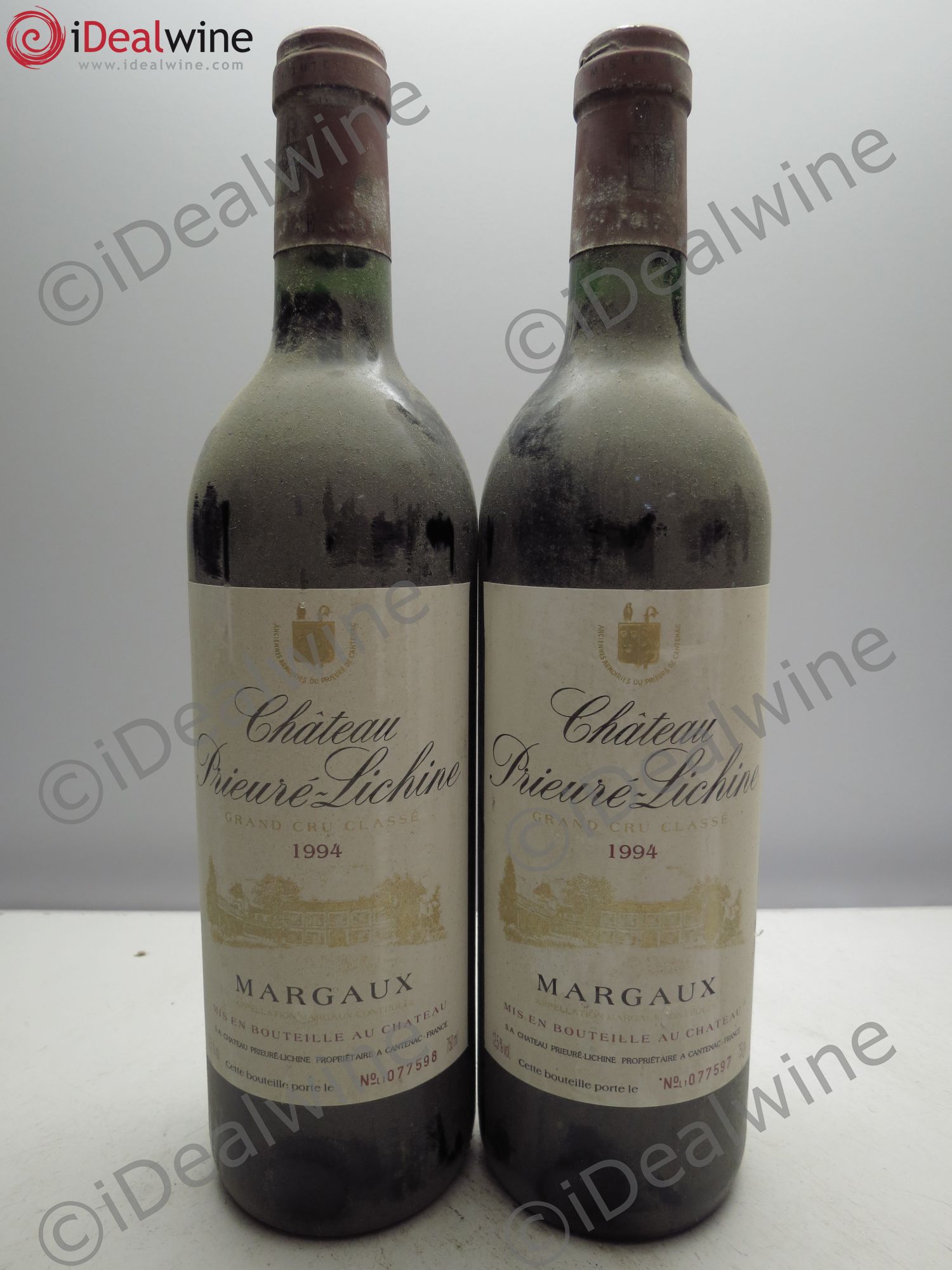 Château Prieuré Lichine 4ème Grand Cru Classé (sans prix de reserve/no reserve) 1994 - Lotto di 2 bottiglie - 0