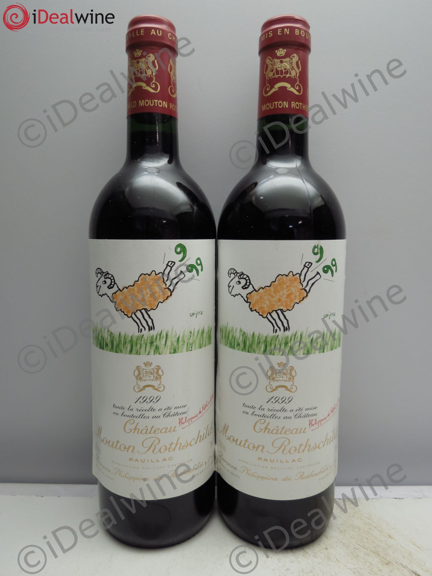 Château Mouton Rothschild 1er Grand Cru Classé 1999 - Lot de 2 bouteilles - 0