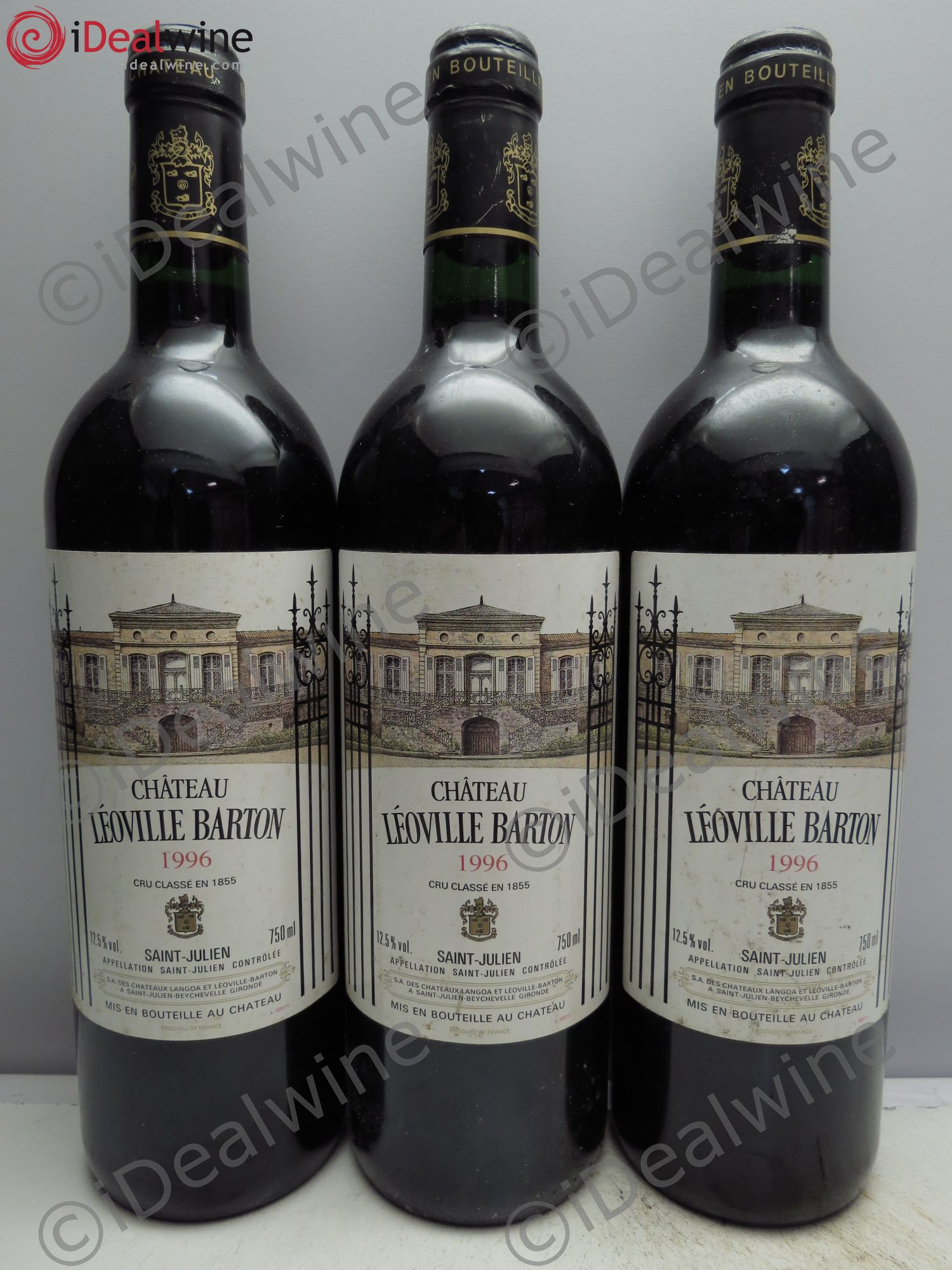 Château Léoville Barton 2ème Grand Cru Classé 1996 - Lot de 3 bouteilles - 0
