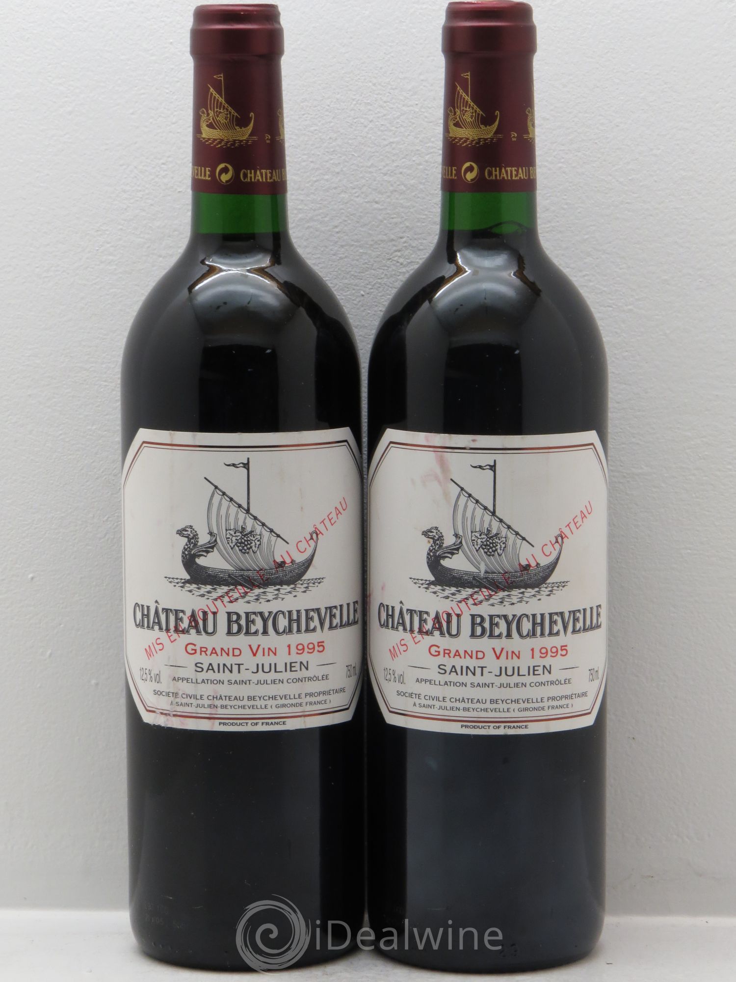 Château Beychevelle 4ème Grand Cru Classé 1995 - Lot de 2 bouteilles - 0